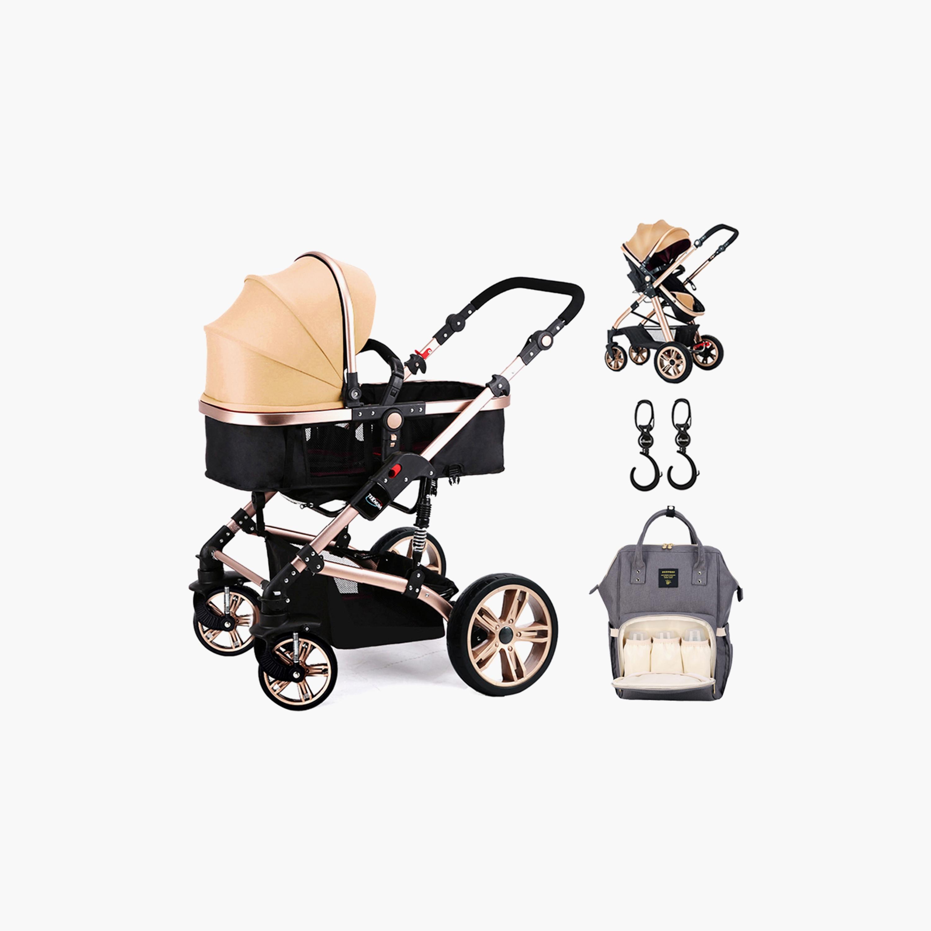 Teknum 3-in-1 Pram Stroller with Diaper Bags and Hooks-baby-gear-strollersandprams-strollers-image-3