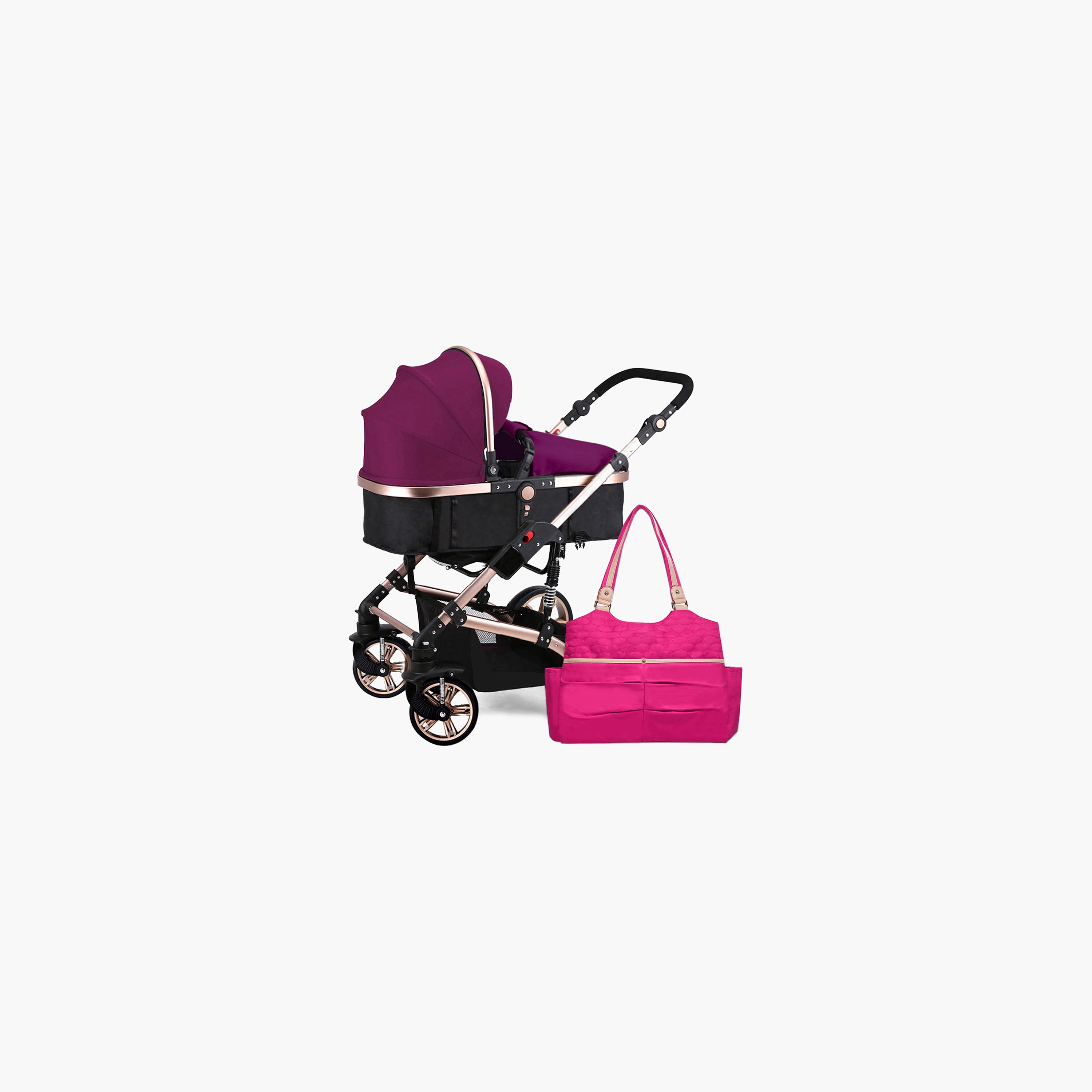 Teknum 3-in-1 Pram Stroller and Sunveno Diaper Tote Bag-baby-gear-strollersandprams-strollers-image-2