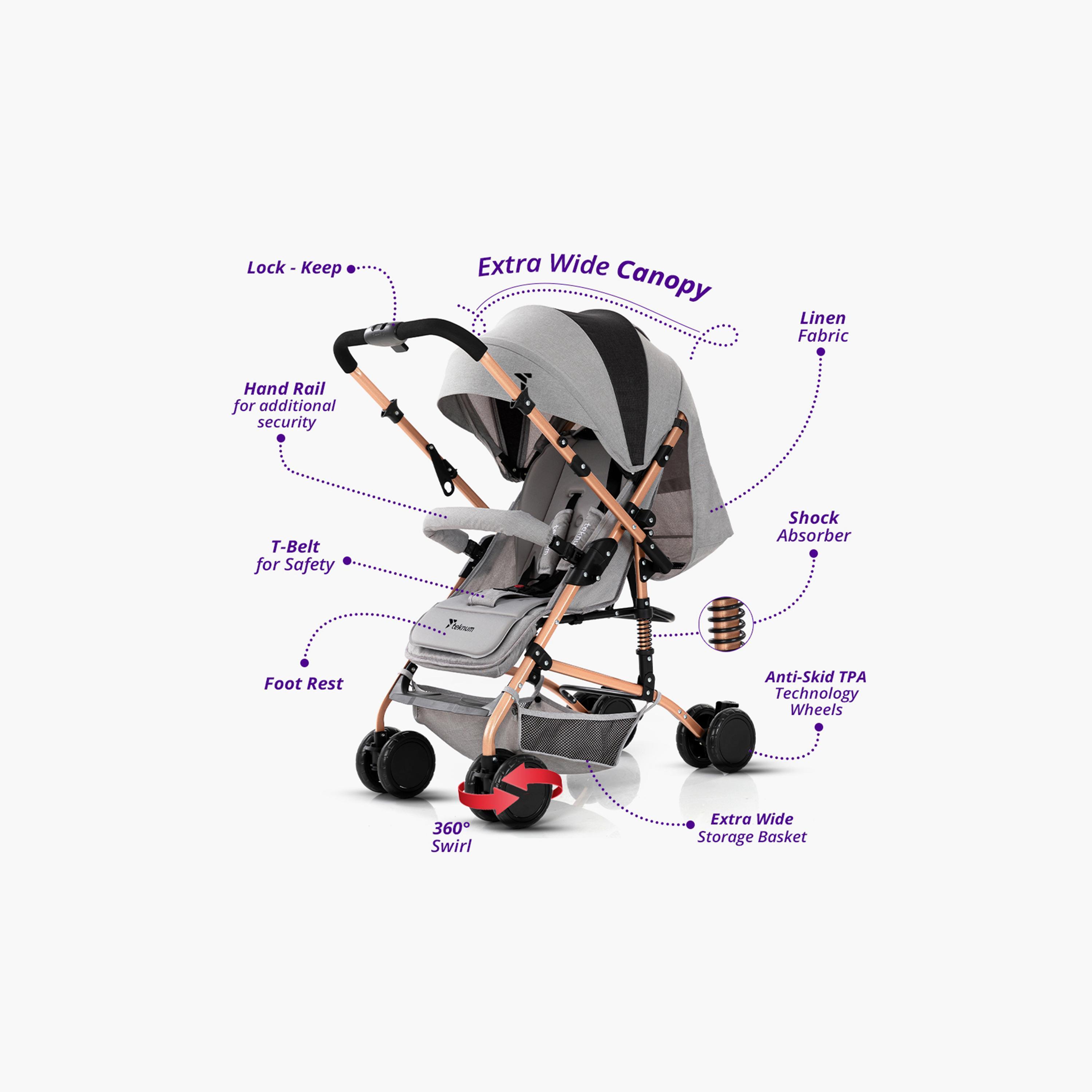 Teknum Reversible Trip Stroller with Diaper Bag-baby-gear-strollersandprams-strollers-image-3