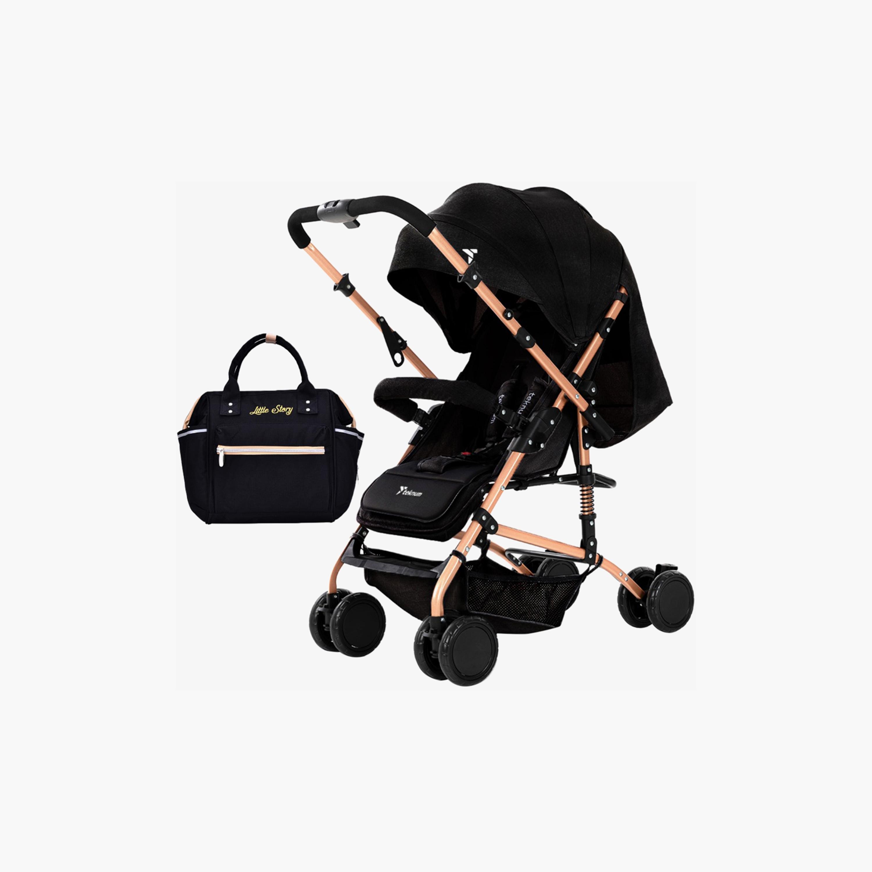 Teknum Reversible Trip Stroller with Ace Diaper Bag-baby-gear-strollersandprams-strollers-image-1
