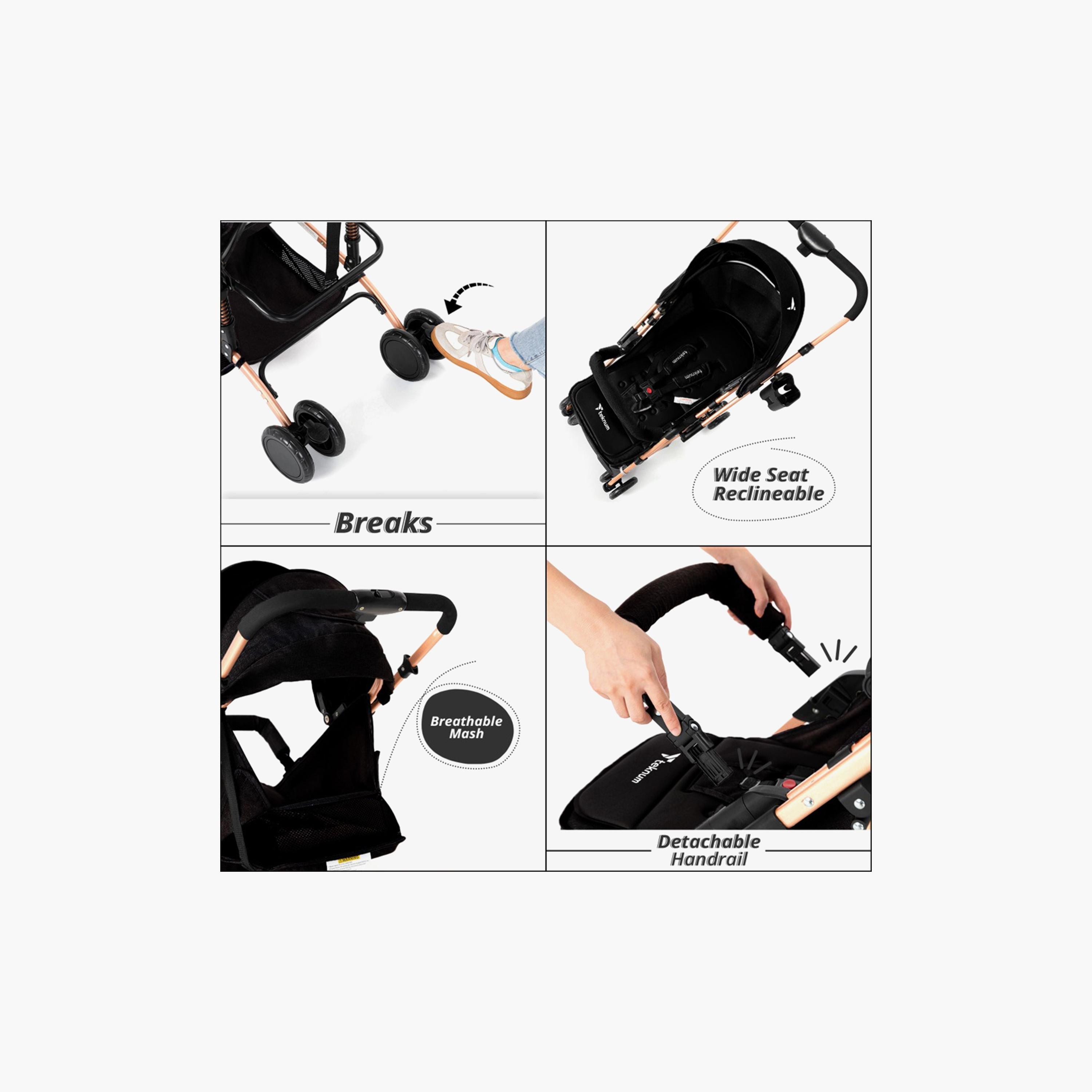 Teknum Reversible Trip Stroller with Ace Diaper Bag-baby-gear-strollersandprams-strollers-image-2