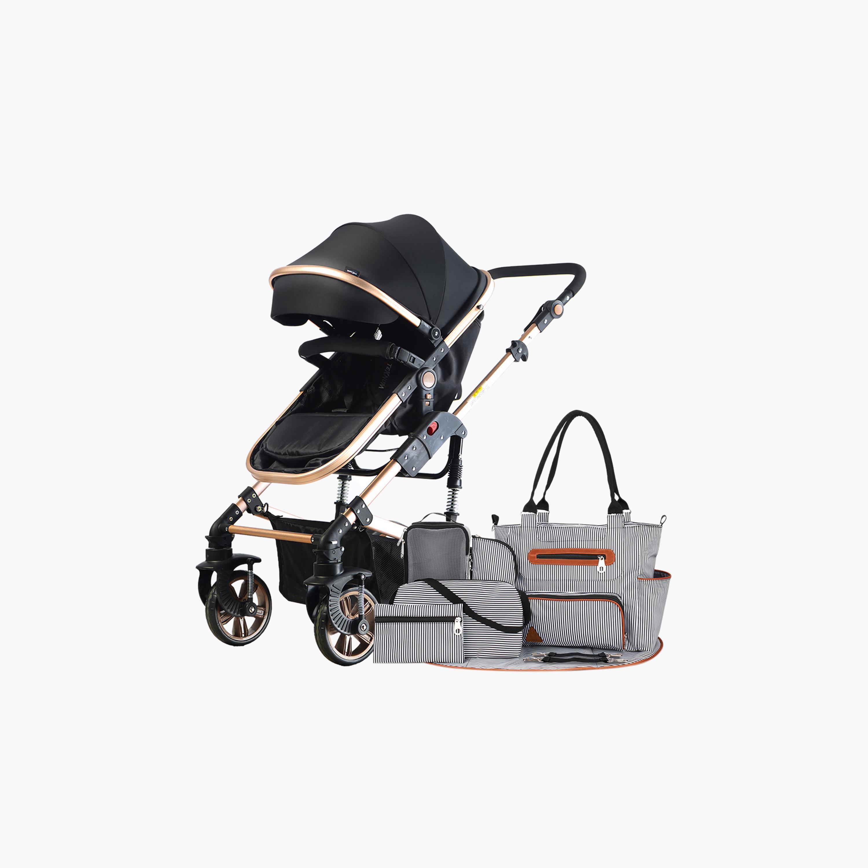 Teknum 3-in-1 Pram Stroller with Diaper Bag and Hooks-baby-gear-strollersandprams-strollers-image-2