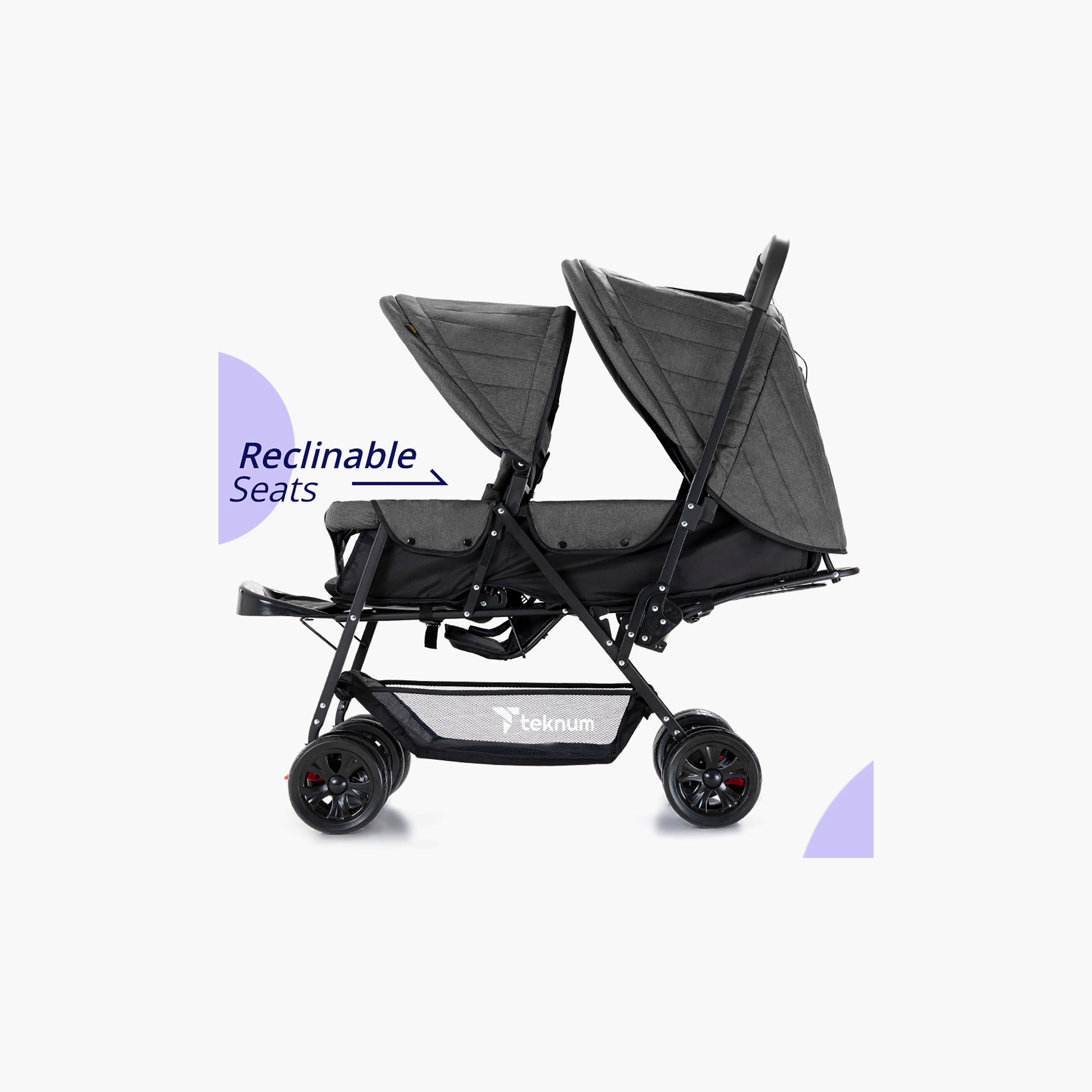 Teknum Double Stroller with Diaper Bag and Hooks-baby-gear-strollersandprams-strollers-image-5