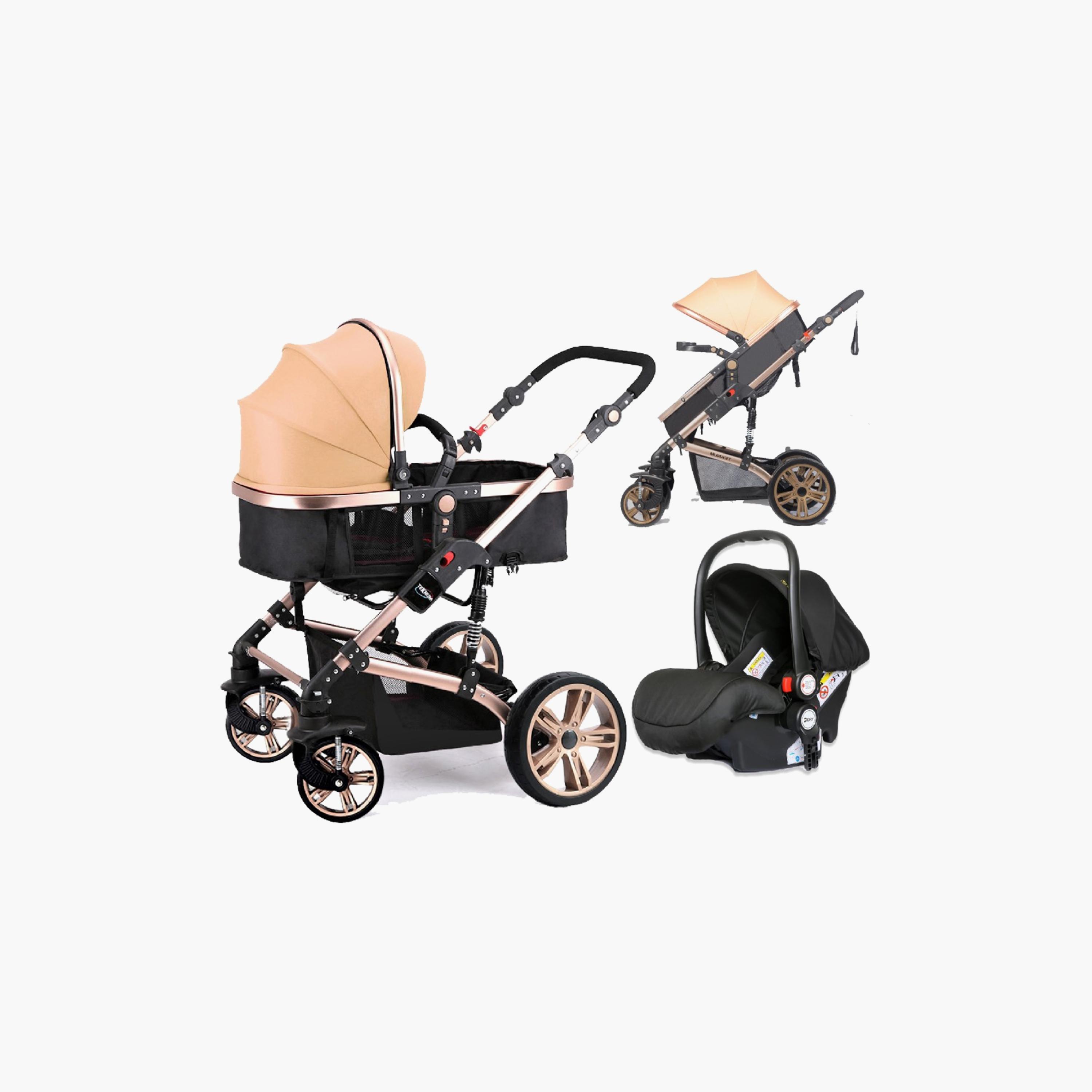 Teknum 3-in-1 Pram Stroller and Infant Car Seat Set-baby-gear-strollersandprams-travelsystems-image-3