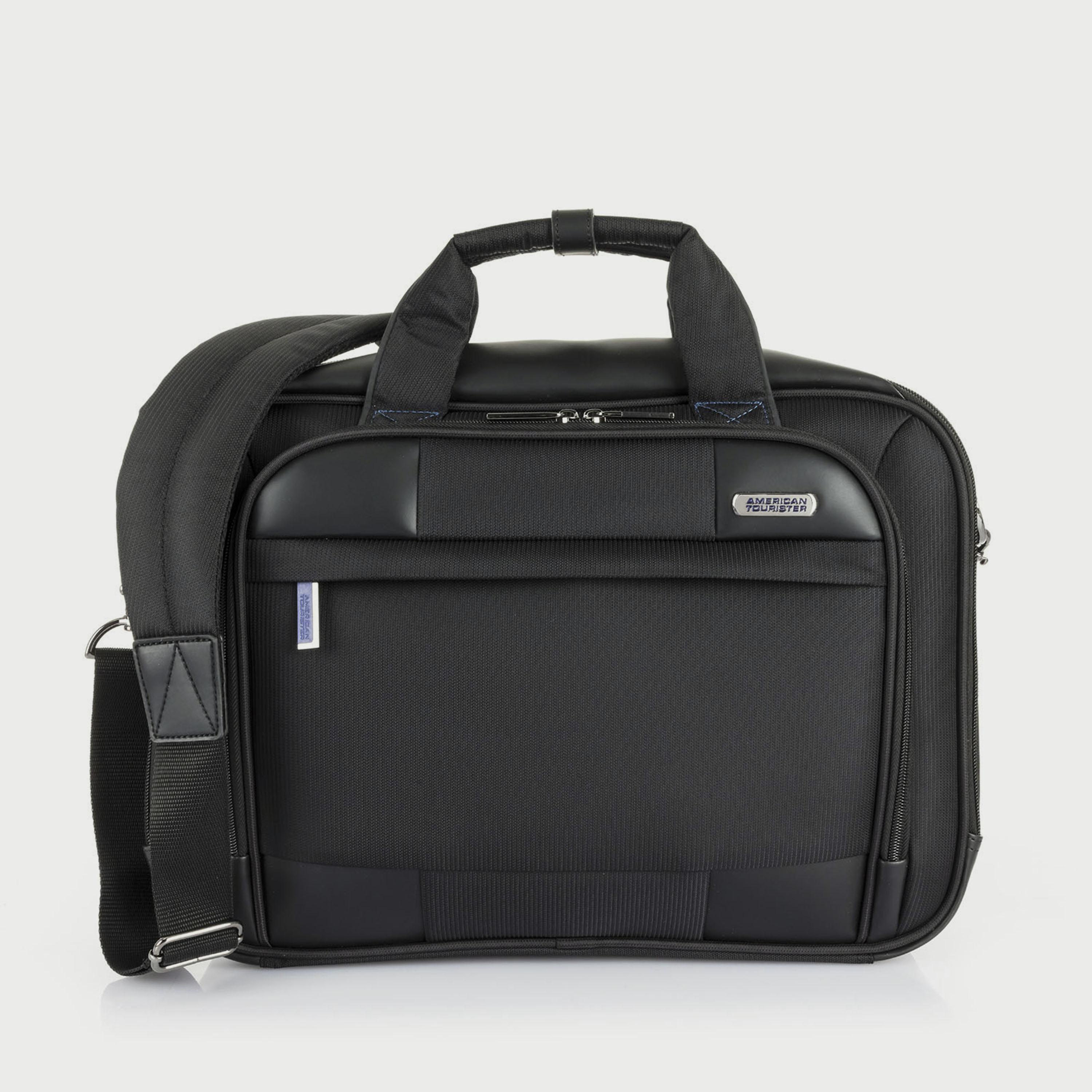 حقيبة لاب توب من امريكان توريستر ميريت ذات متوسطة بلون اسود / ازرق -men-bags-image-1