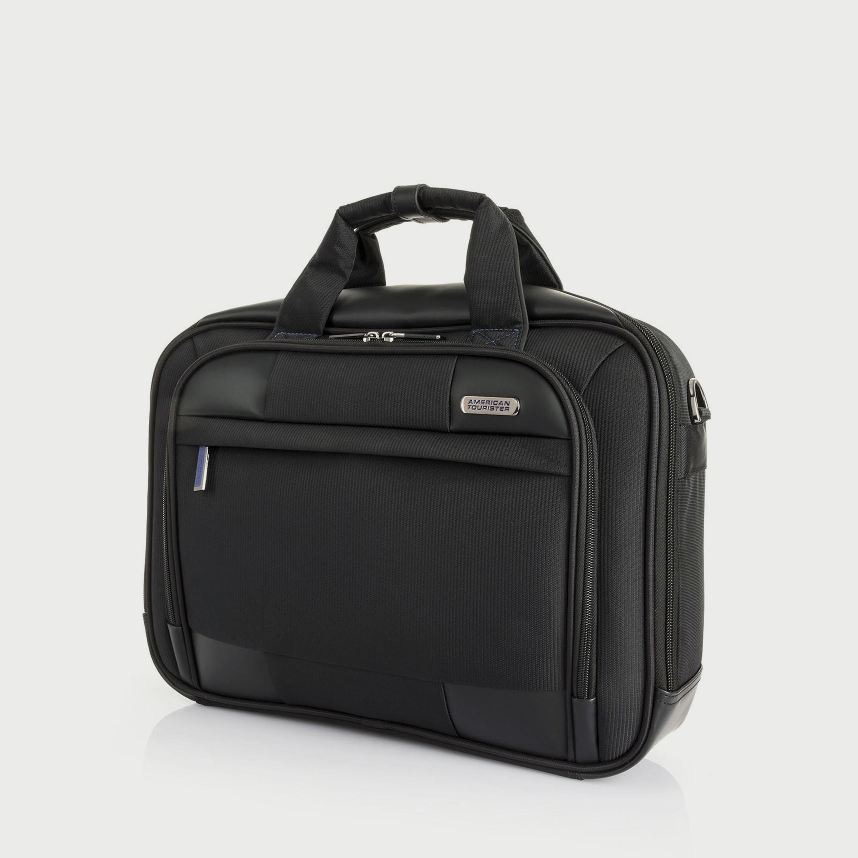 حقيبة لاب توب من امريكان توريستر ميريت ذات متوسطة بلون اسود / ازرق -men-bags-image-2
