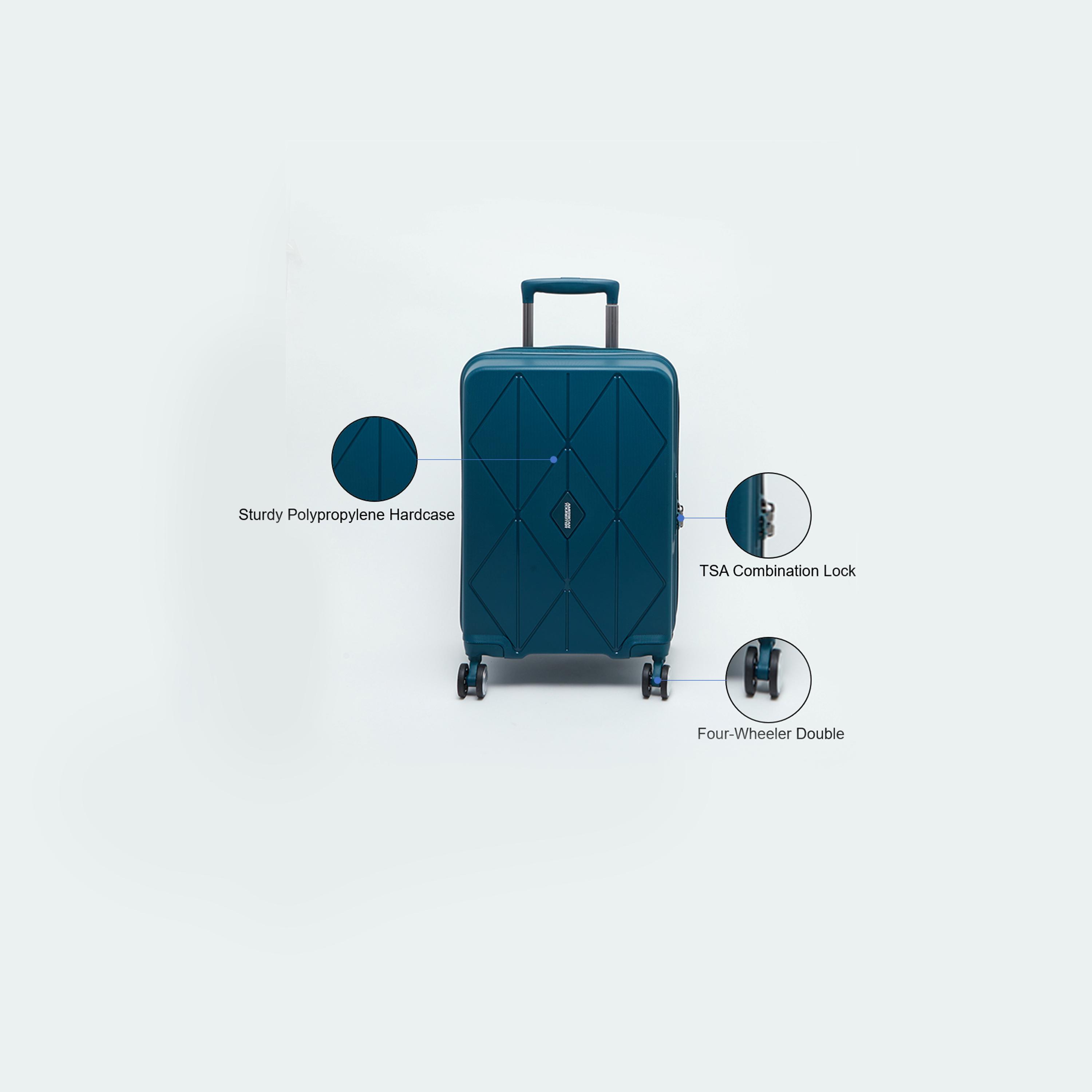أمريكان توريستر- شنطة أرجيل حجم صغير يناسب مقصورة الطائرة مصنوعة من مادة البولي بروبيلين مقاس 55 سم بأربع عجلات مع قفل TSA-travel-luggagesandbags-luggage-image-3