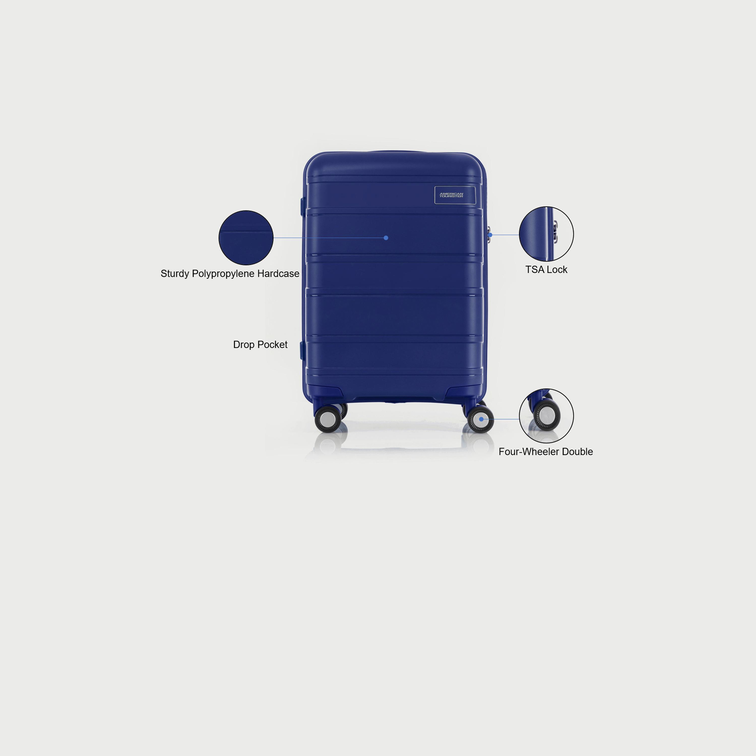 American Tourister Litevlo 55 CM Cabin Polypropylene Hardcase 4-Wheeler Spinner Trolley Bag with TSA Lock | 251-2501-004900-travel-luggagesandbags-luggage-image-3