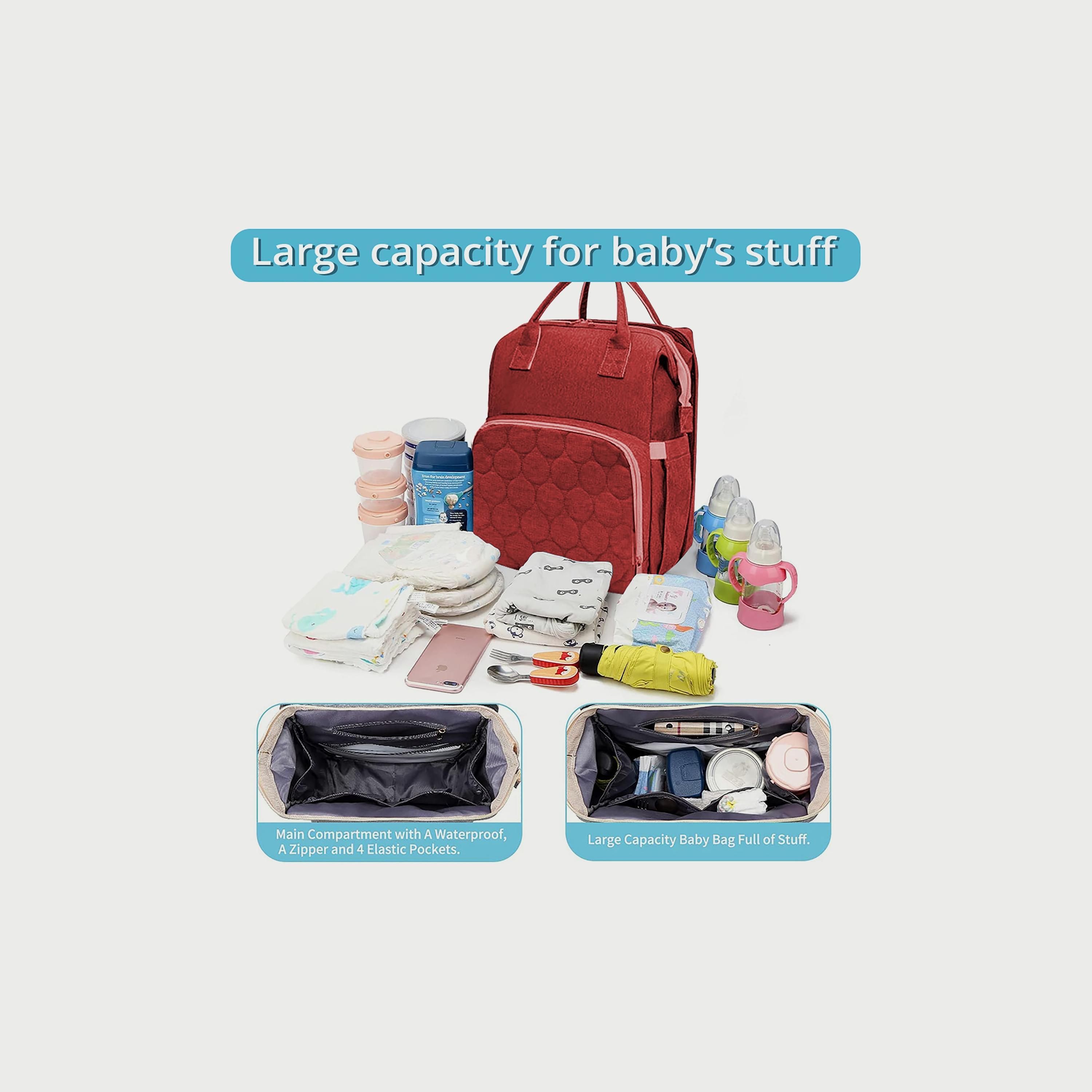 Babylove 3-In-1 Mommy Diaper Bag, Red-baby-diapering-diaperbags-image-4