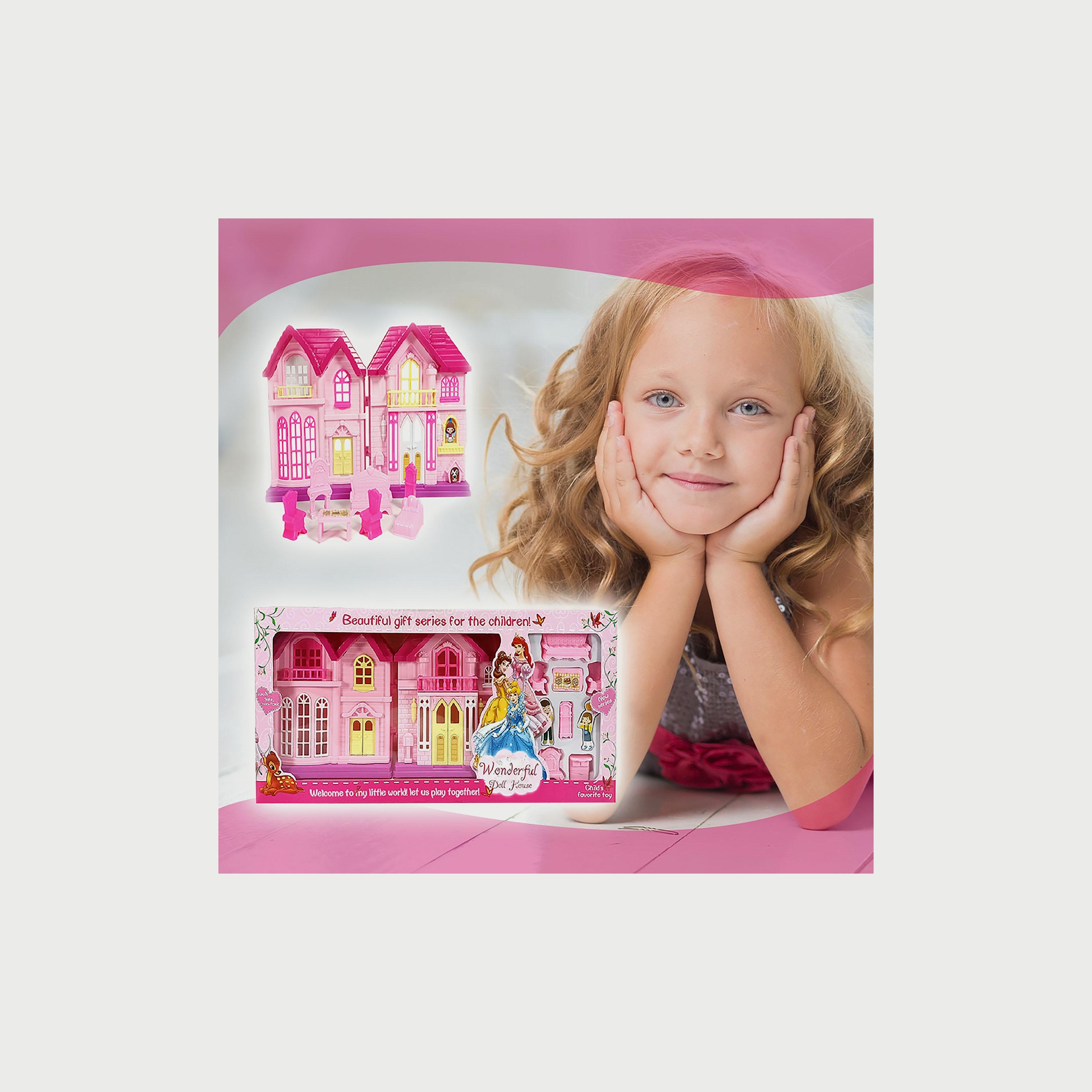 عائلتي السعيدة - فيلا بسمة، وردي-toys-dollsandplaysets-dollhouses-image-1