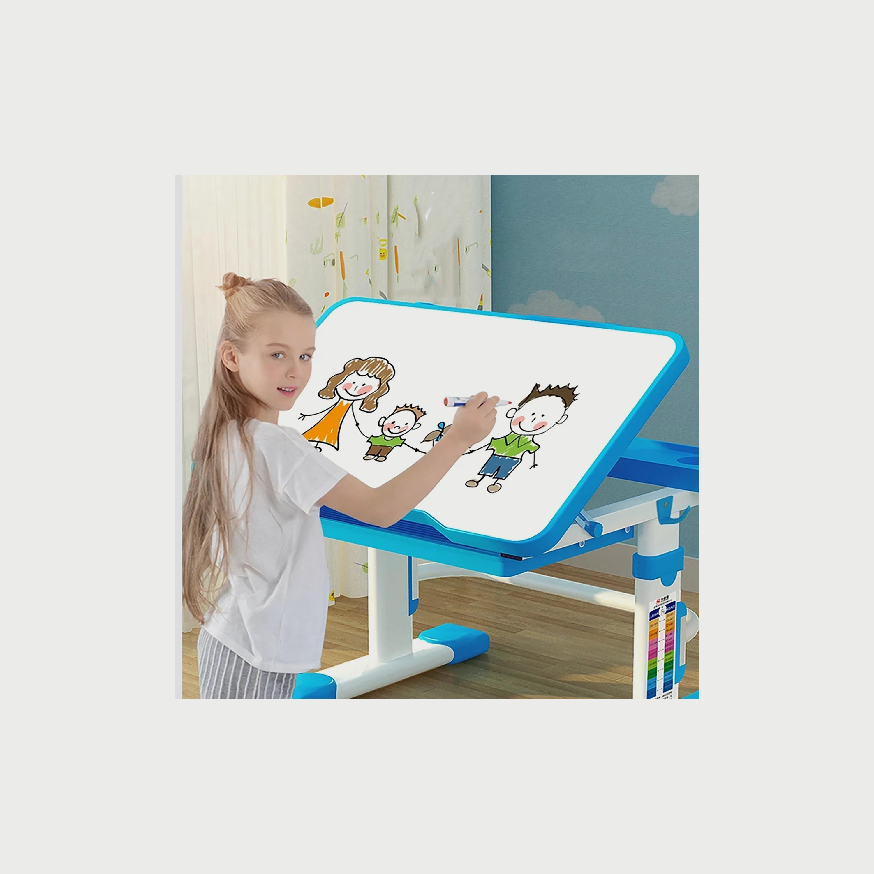 Adjustable Study Table & Chair with Light, Blue-baby-nursery-furniture-chairsandtables-image-2