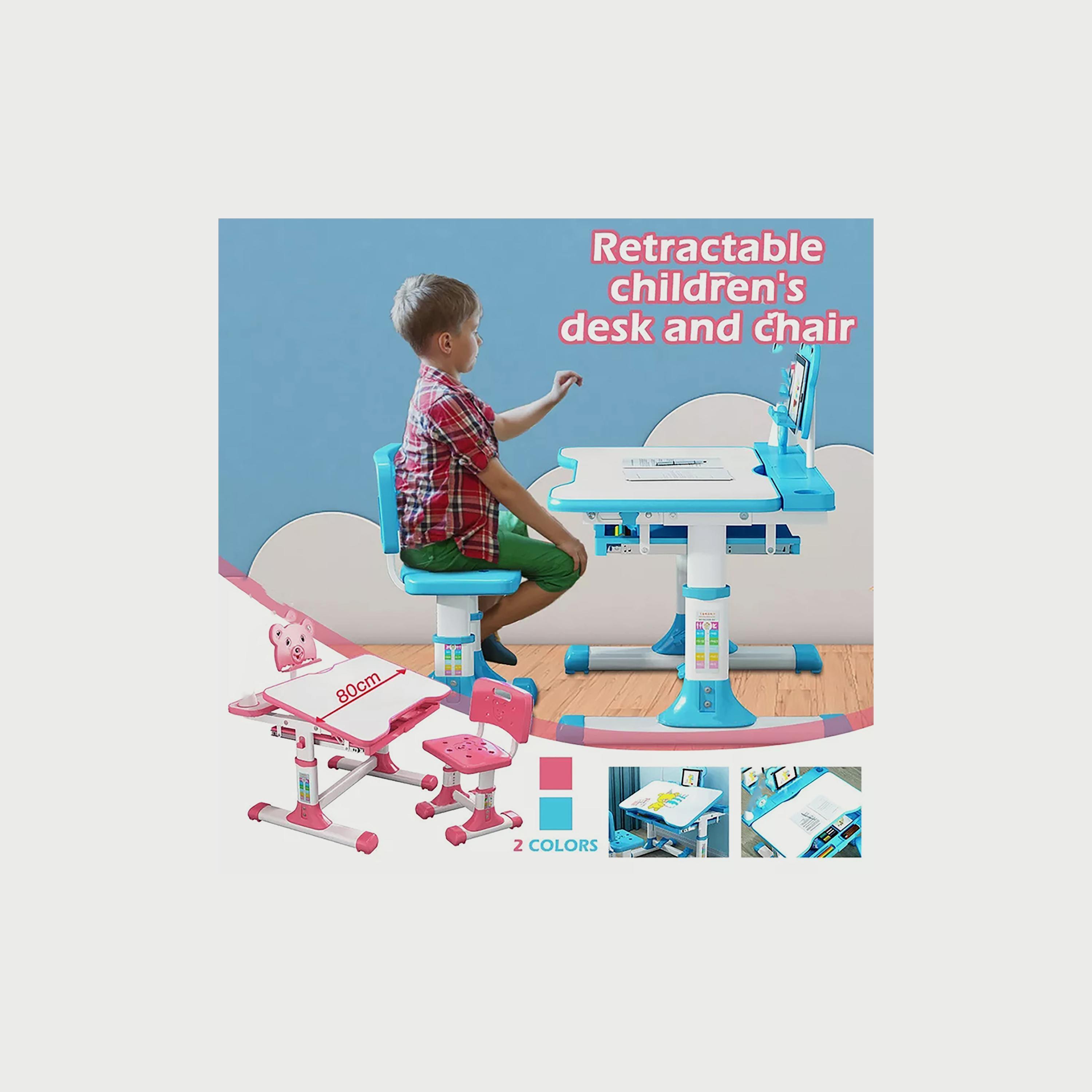 Adjustable Study Table & Chair with Light, Blue-baby-nursery-furniture-chairsandtables-image-4