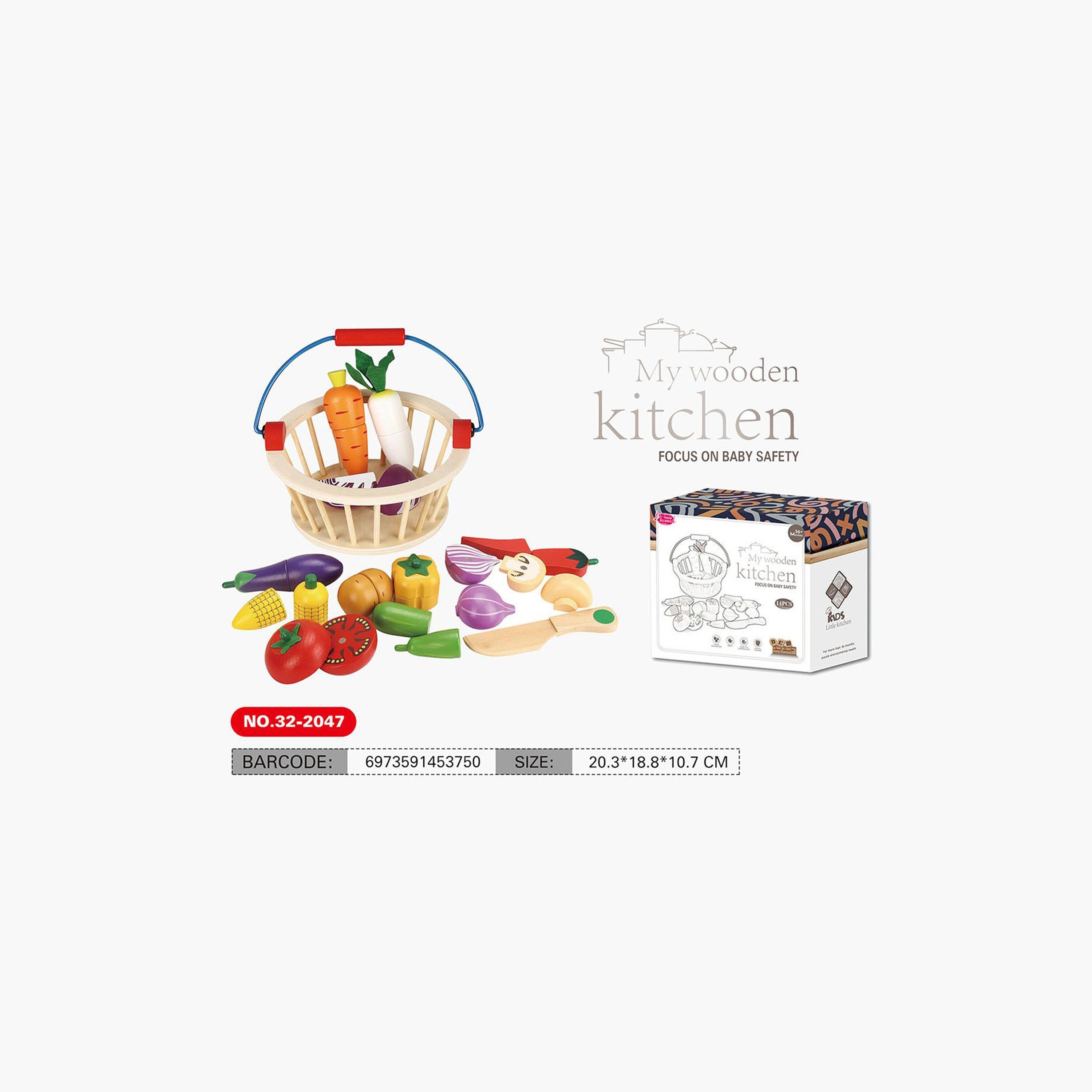Basmah Wooden Fruits and Vegetable Basket Playset-toys-roleplay-playfoods-image-1