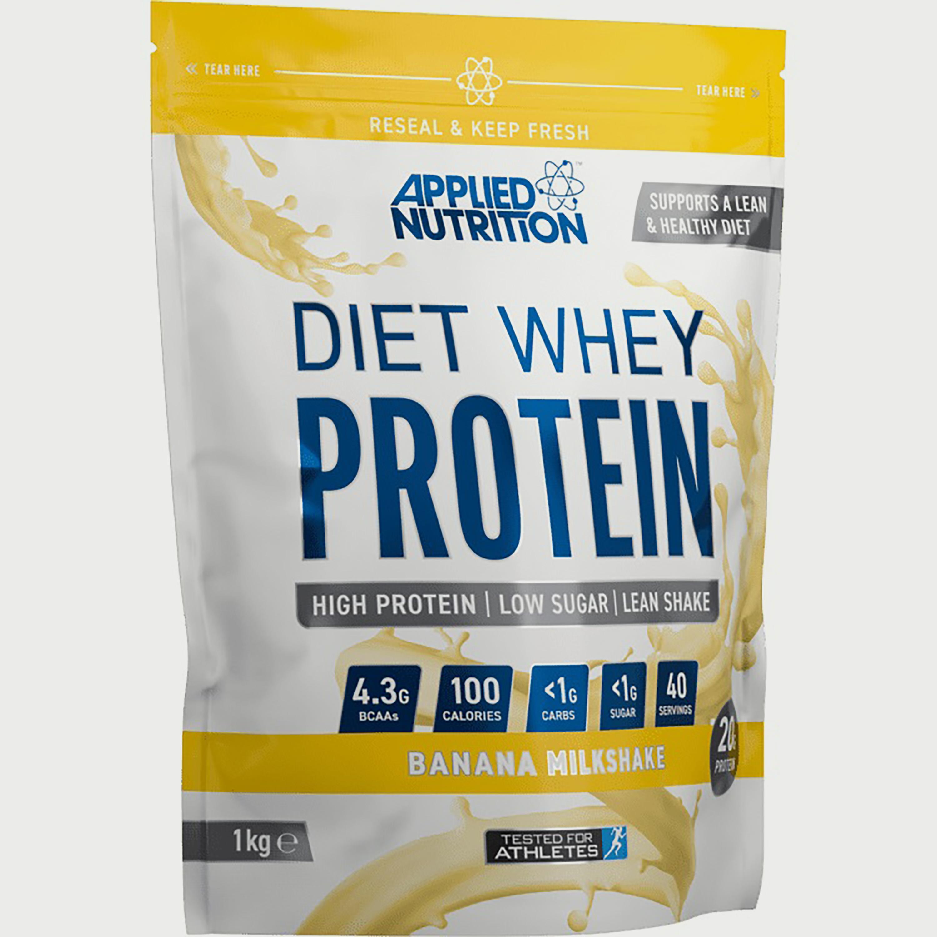دايت واي أيزو مصل اللبن، 1 كجم (2.2 رطل)، ميلك شيك الموز، من أبلايد نيوترشن-sports-nutrition-proteins-image-1