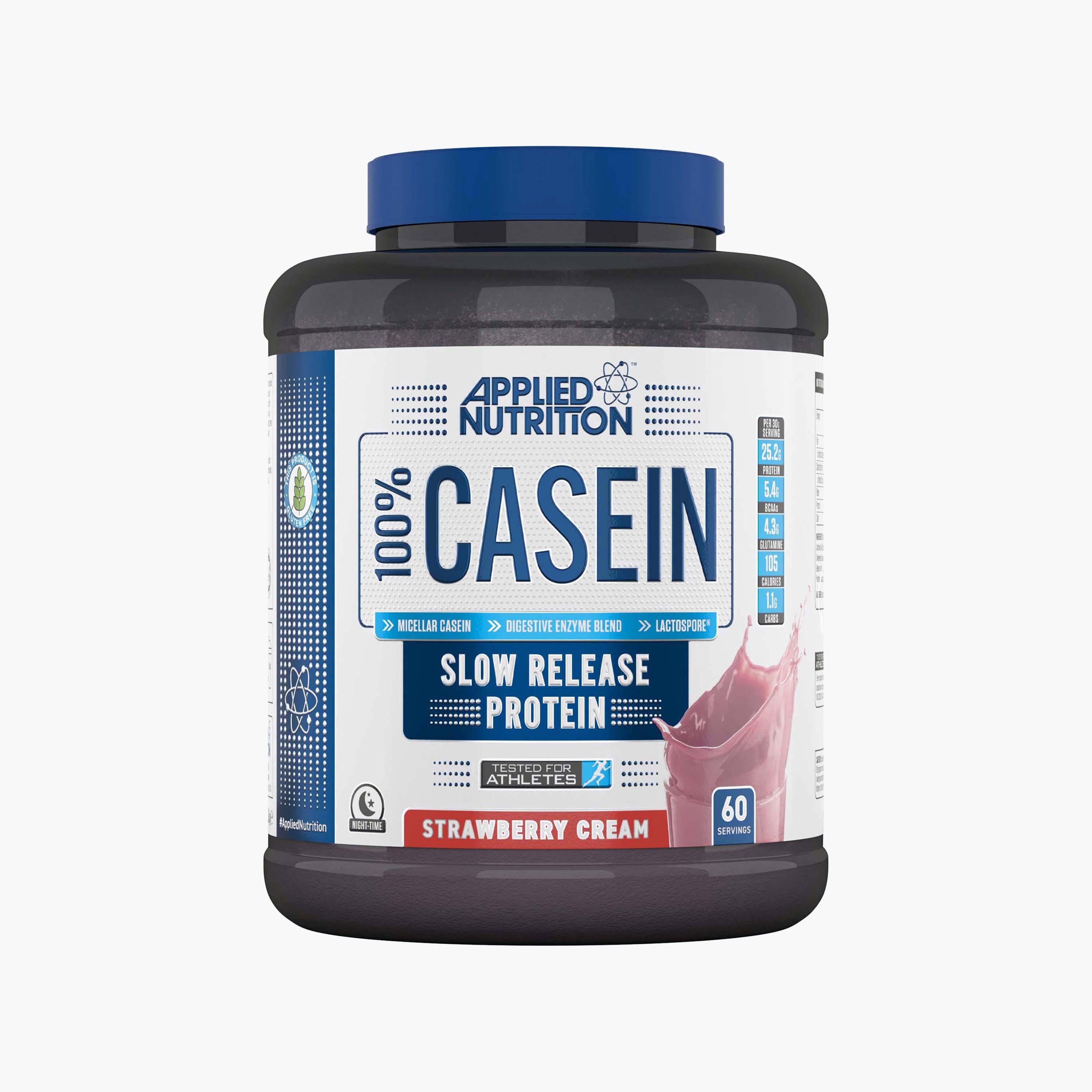 بروتين الكازين ميسيلار، 1.8 كجم (4 رطل)، فراولة، من أبلايد نيوترشن-sports-nutrition-proteins-image-1