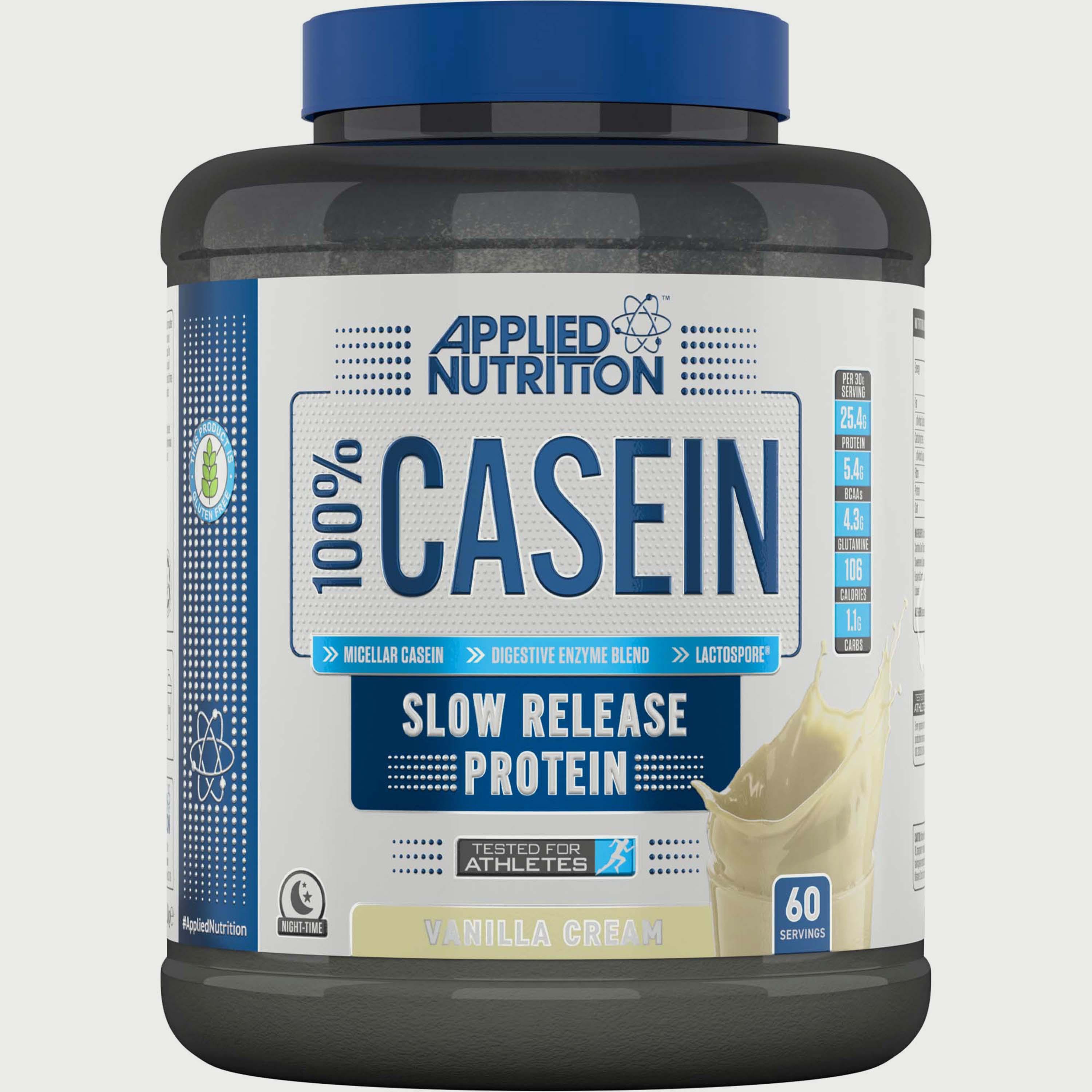 بروتين الكازين ميسيلار، 1.8 كجم (4 رطل)، الفانيليا، من أبلايد نيوترشن-sports-nutrition-proteins-image-1