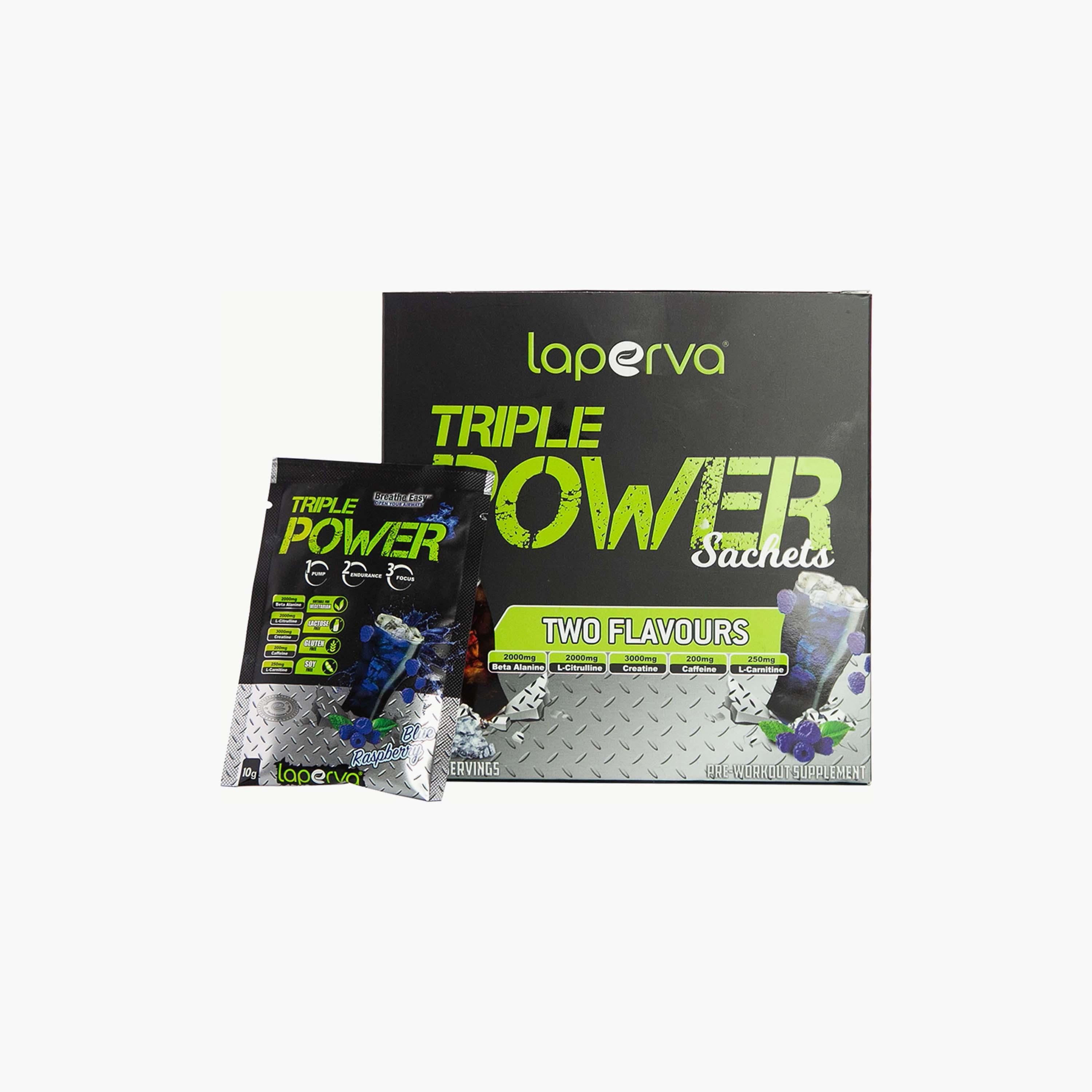 أكياس ثلاثية القوة قبل التمرين، 30 كيس ، كولا وتوت أزرق، من لابيرفا-sports-nutrition-prepostworkout-image-1