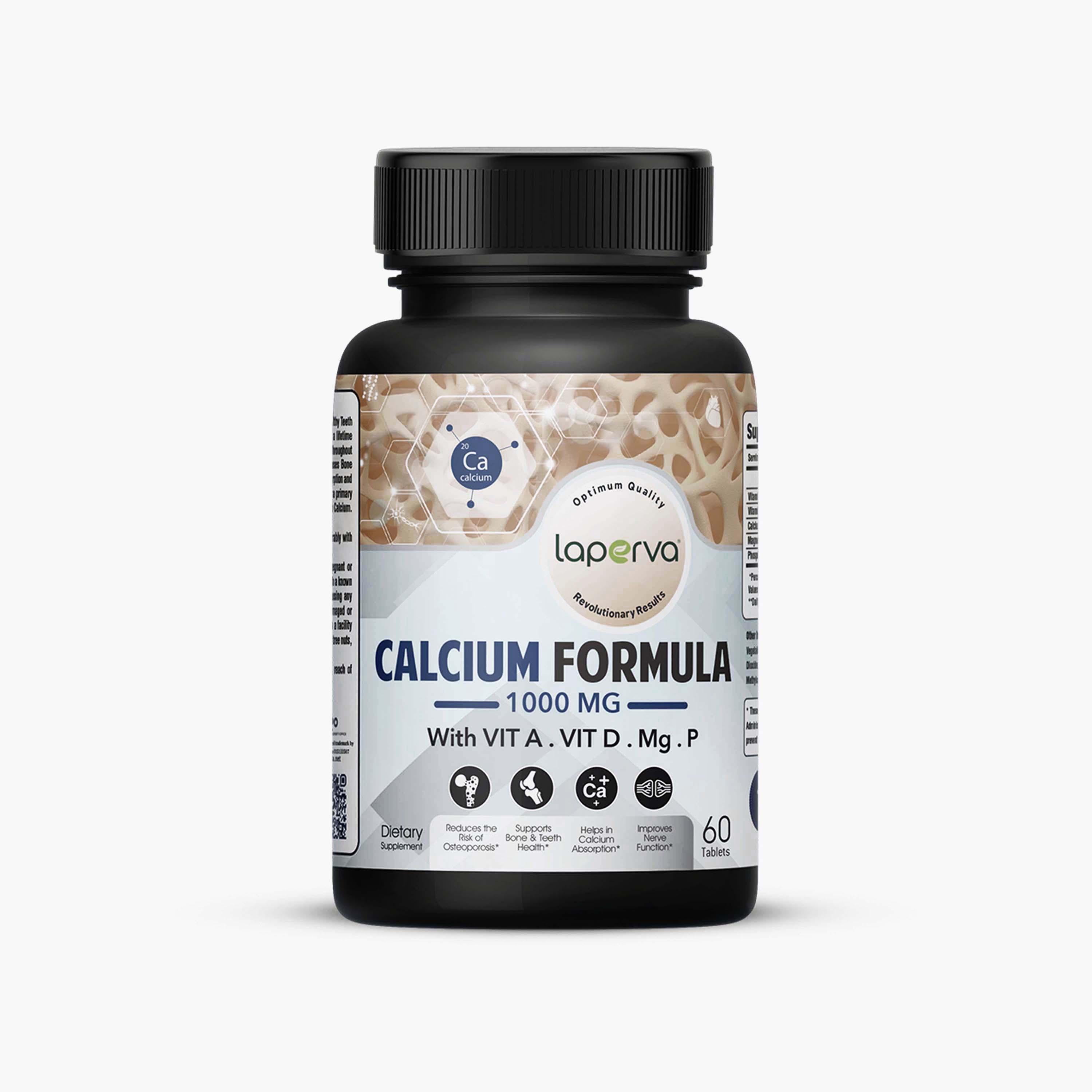 Calcium Formula, 60 Tablets, 1000 mg, Laperva-sports-nutrition-vitaminshealthsupplements-image-1