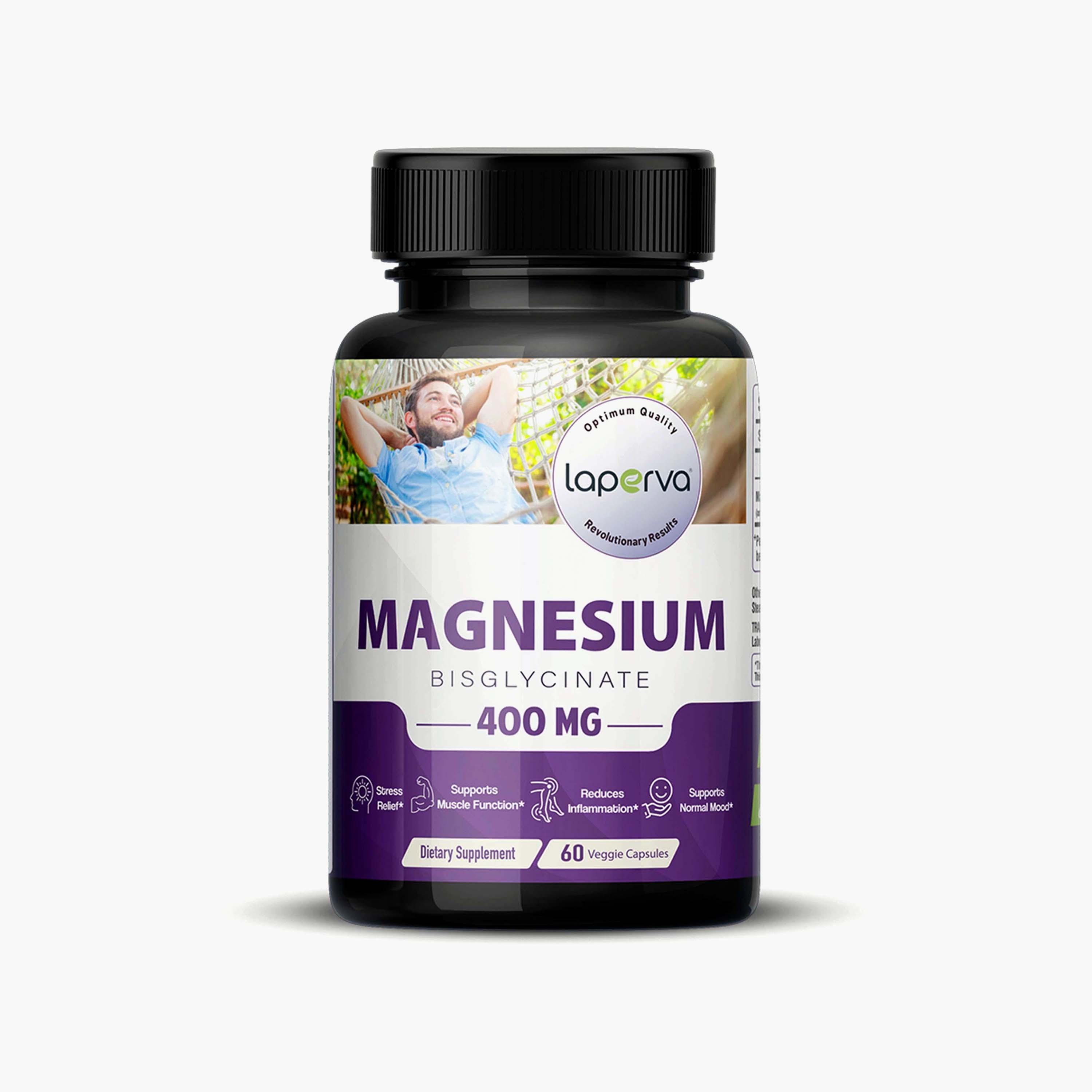 Magnesium Bisglycinate, 60 Veggie Capsules, 400 mg, Laperva-sports-nutrition-vitaminshealthsupplements-image-1