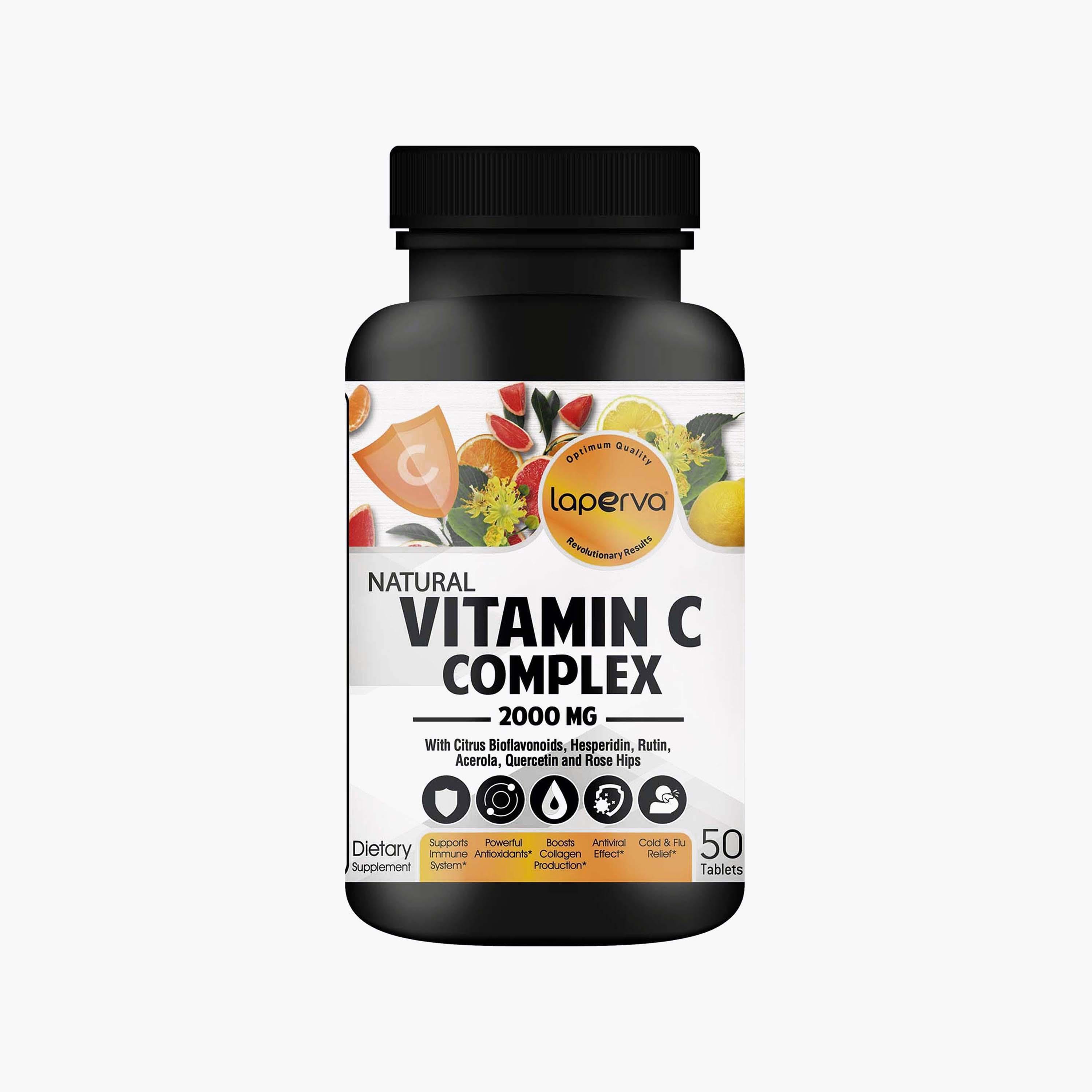 مركب فيتامين سي الطبيعي ، 50 قرص ، 2000 مجم ، من لابيرفا-sports-nutrition-vitaminshealthsupplements-image-1