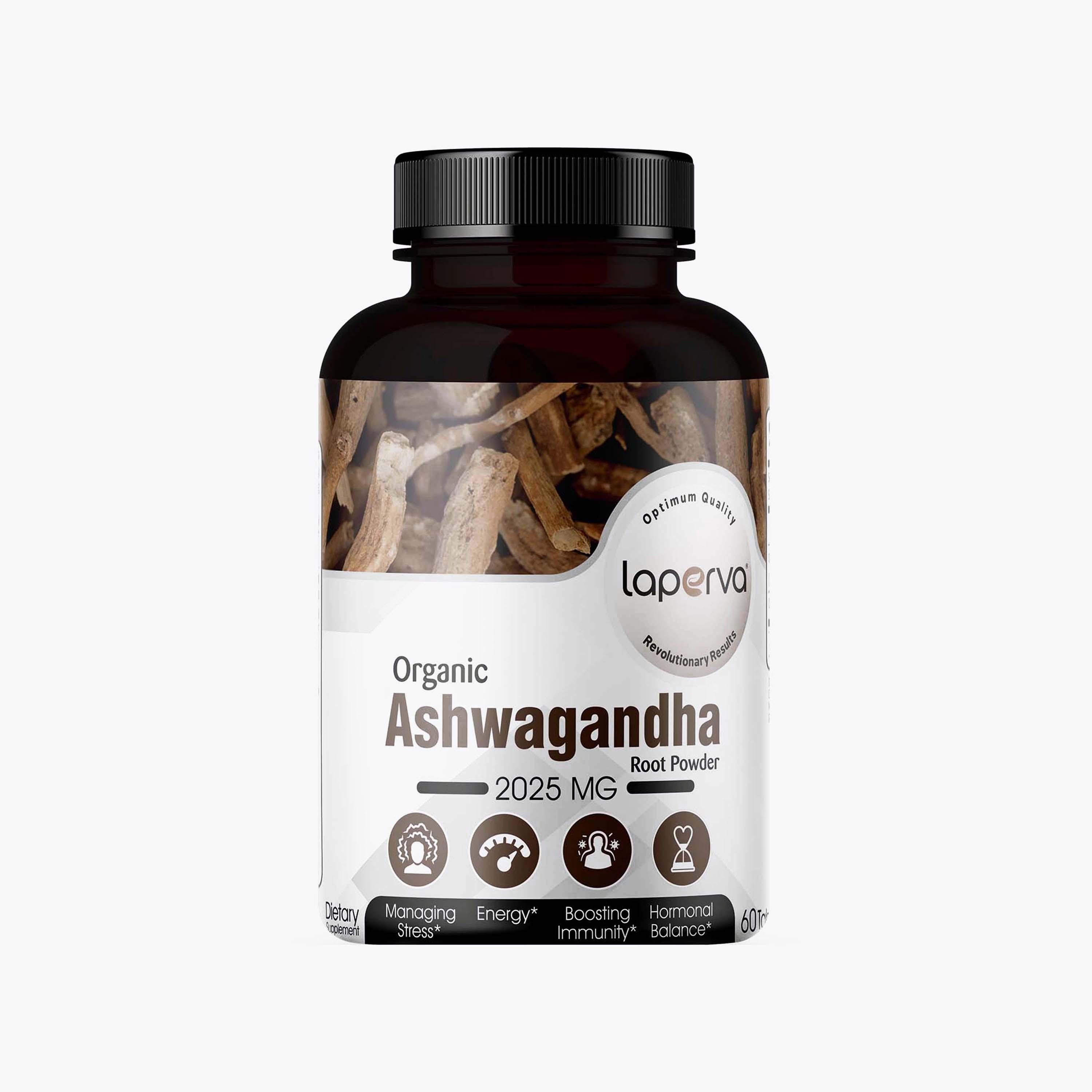 Organic Ashwagandha, 60 Tablets, 2025 mg, Laperva-sports-nutrition-vitaminshealthsupplements-image-1