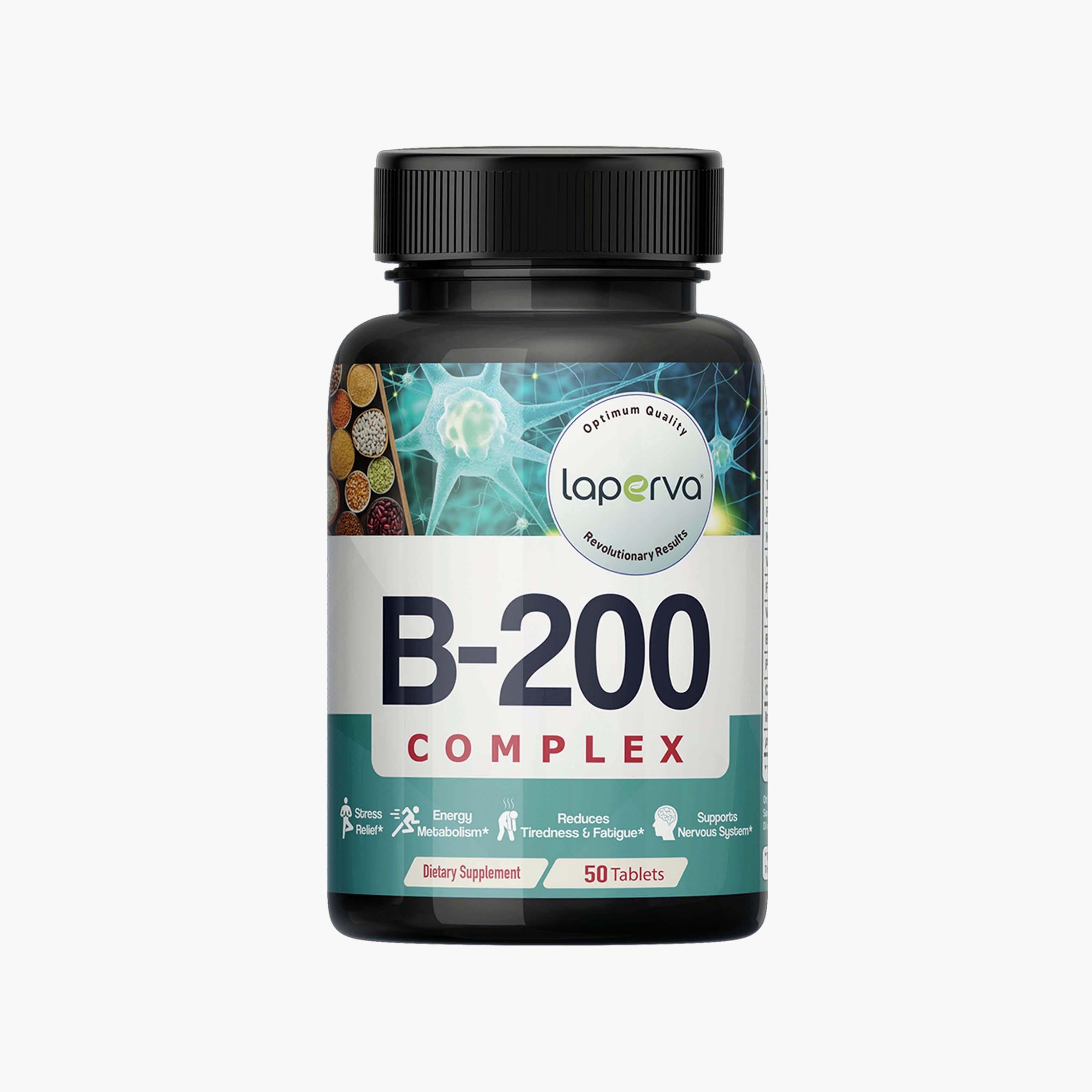 مركب فيتامين ب 200 ، 50 قرص ، 200 مجم ، من لابيرفا-sports-nutrition-vitaminshealthsupplements-image-1