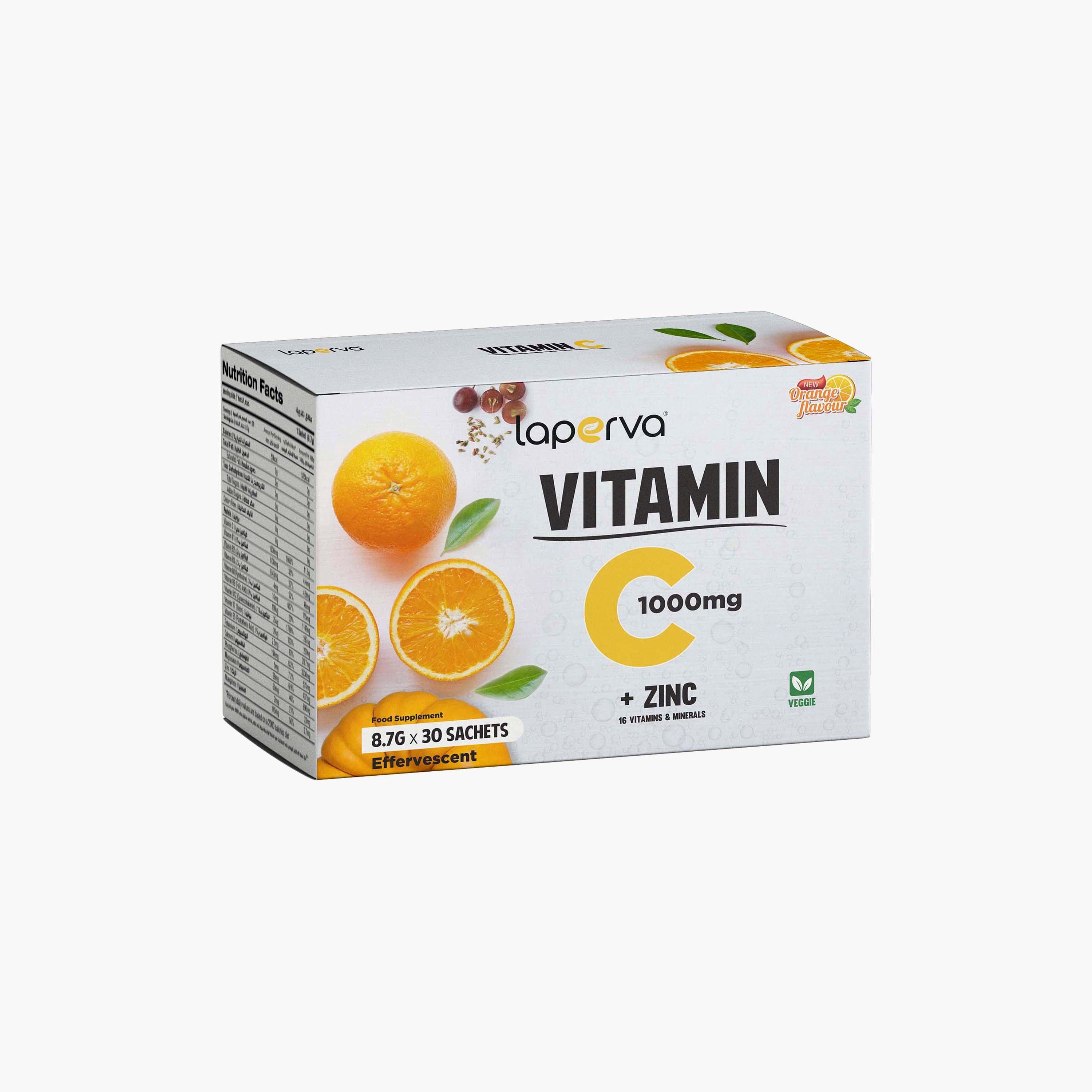 فيتامين سي بلس مشروب الزنك، 30 كيس، برتقال، من لابيرفا-sports-nutrition-vitaminshealthsupplements-image-1