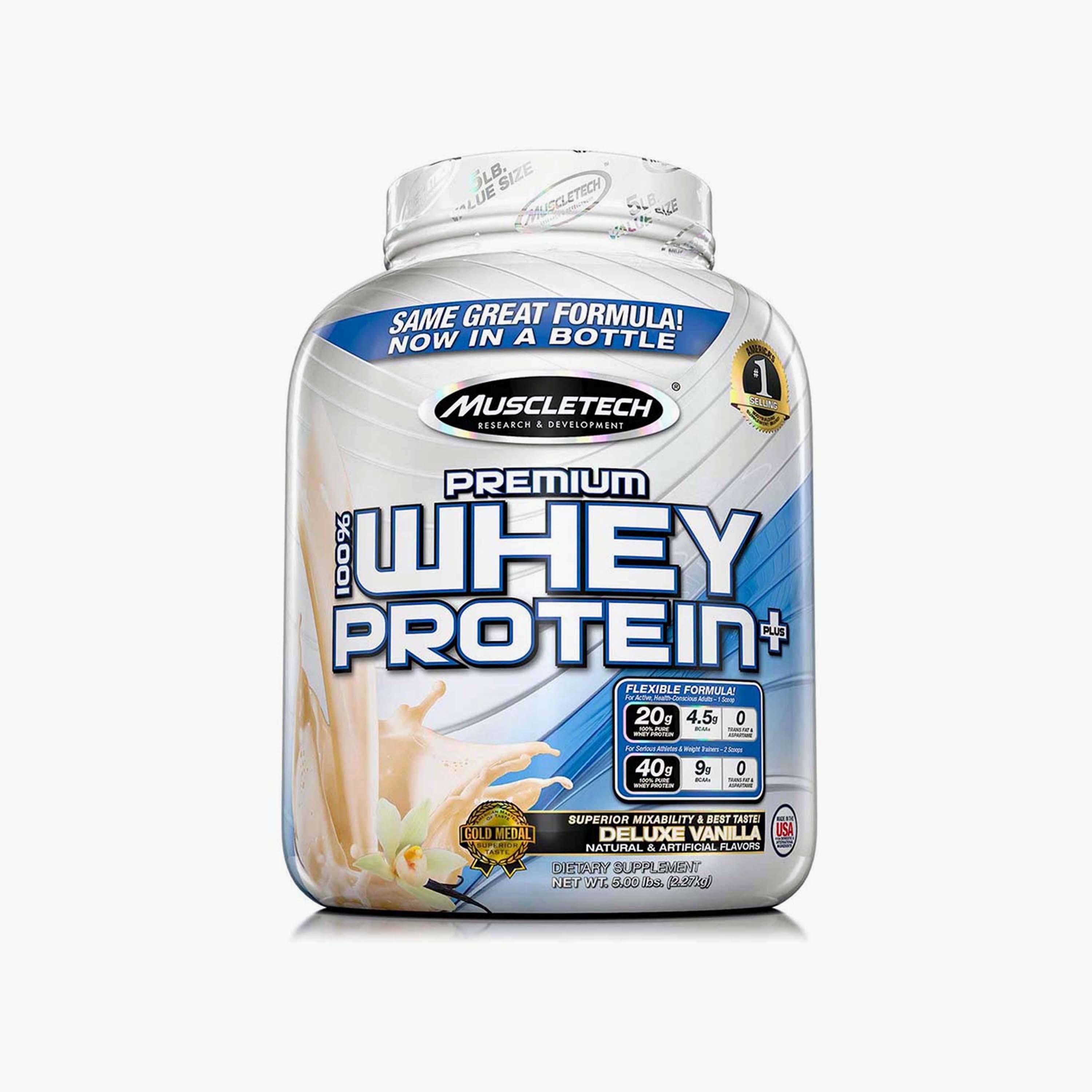 بروتين مصل الحليب الممتاز ، 5 رطل (2.2 كجم) ، الفانيليا الفاخرة ، من ماسل تك-sports-nutrition-proteins-image-1