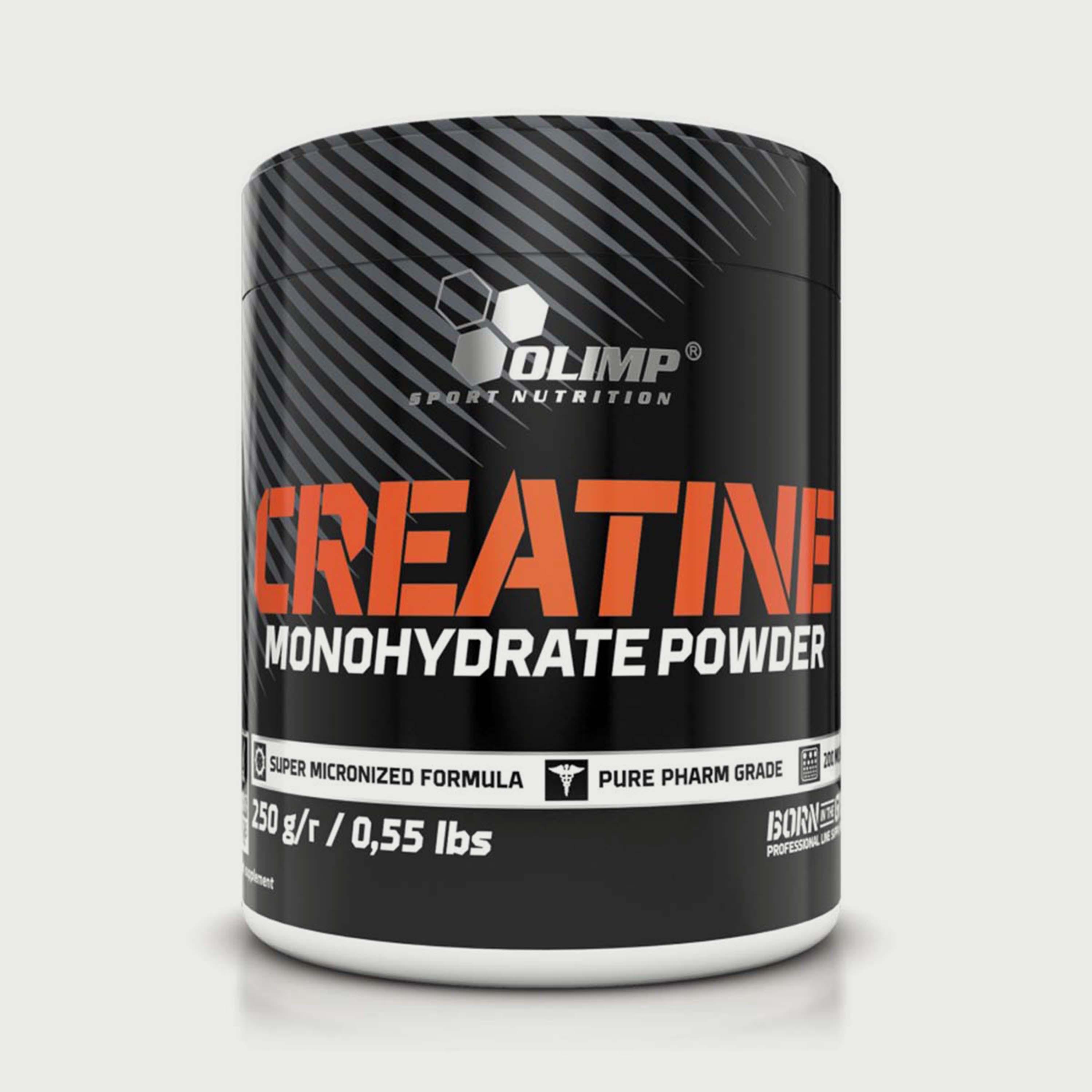 كرياتين مونوهيدرات 250 جم (0.55 رطل)، بدون نكهة، من أوليمب سبورت نيوترشن-sports-nutrition-prepostworkout-image-1