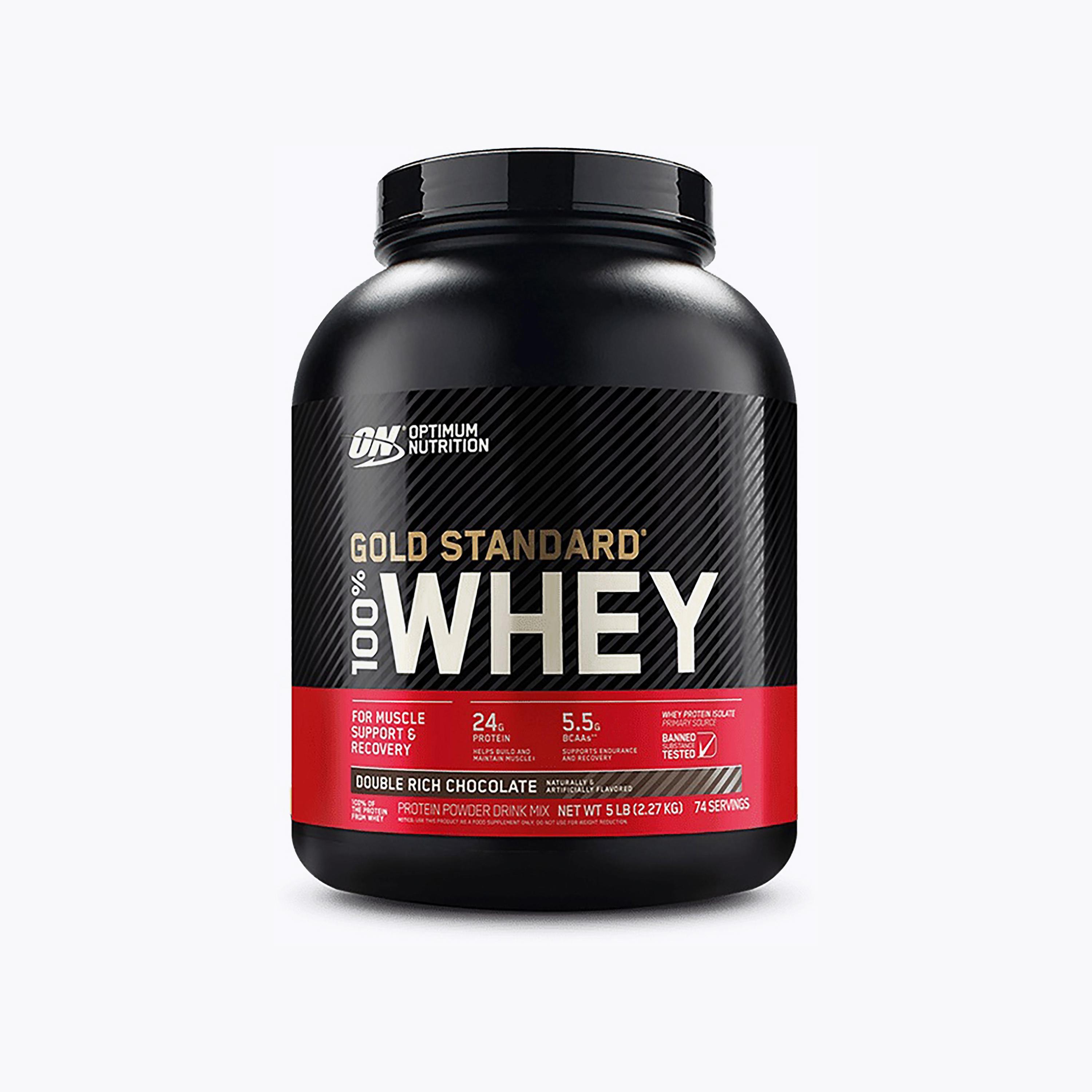 Gold Standard  Whey Protein, 5 Lb (2.2 Kg), Double Rich Chocolate, Optimum Nutrition-sports-nutrition-proteins-image-1