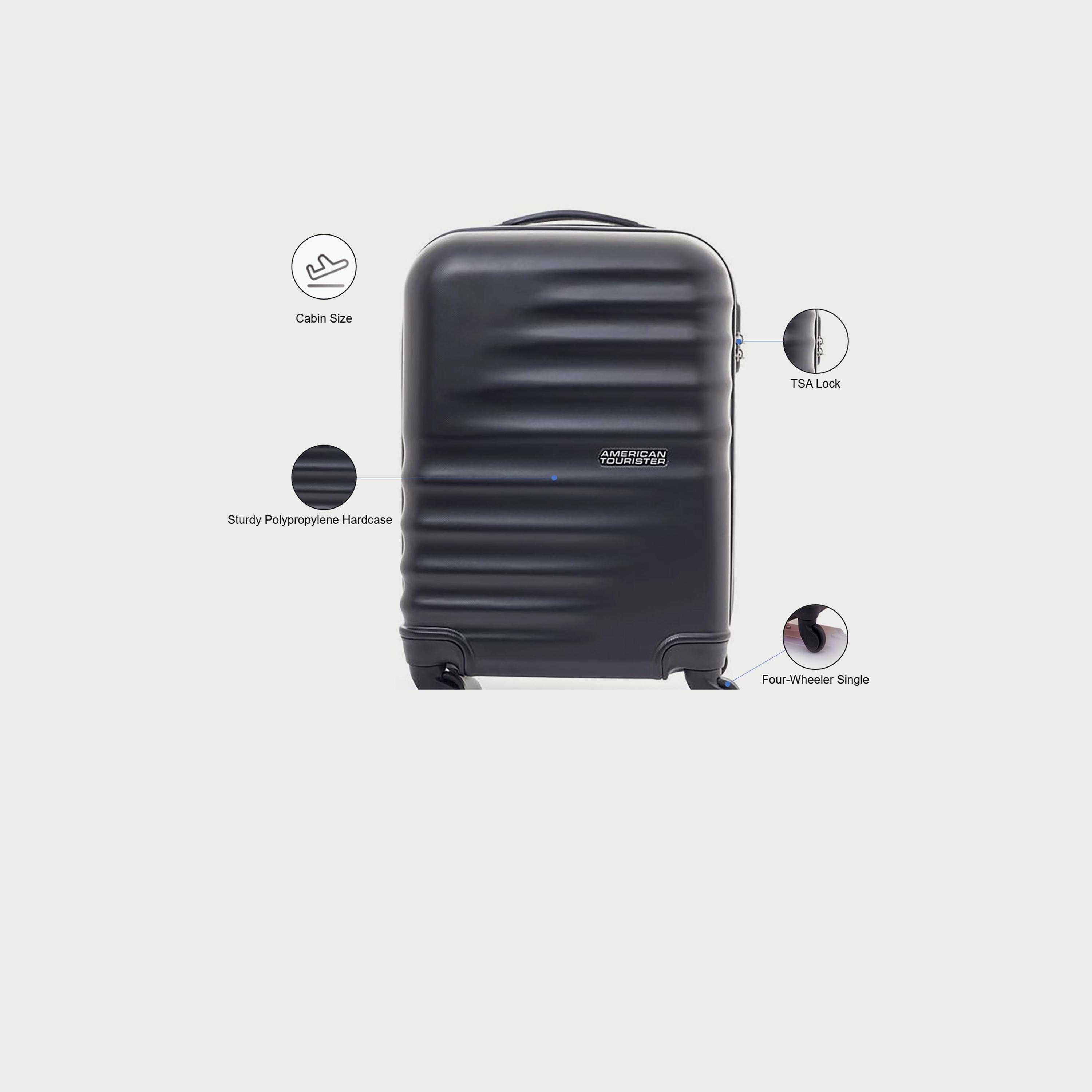American Tourister Preston 55 CM Small Cabin Polypropylene Hardcase 4-Wheeler Spinner Trolley Bag with TSA Lock-travel-luggagesandbags-luggage-image-3