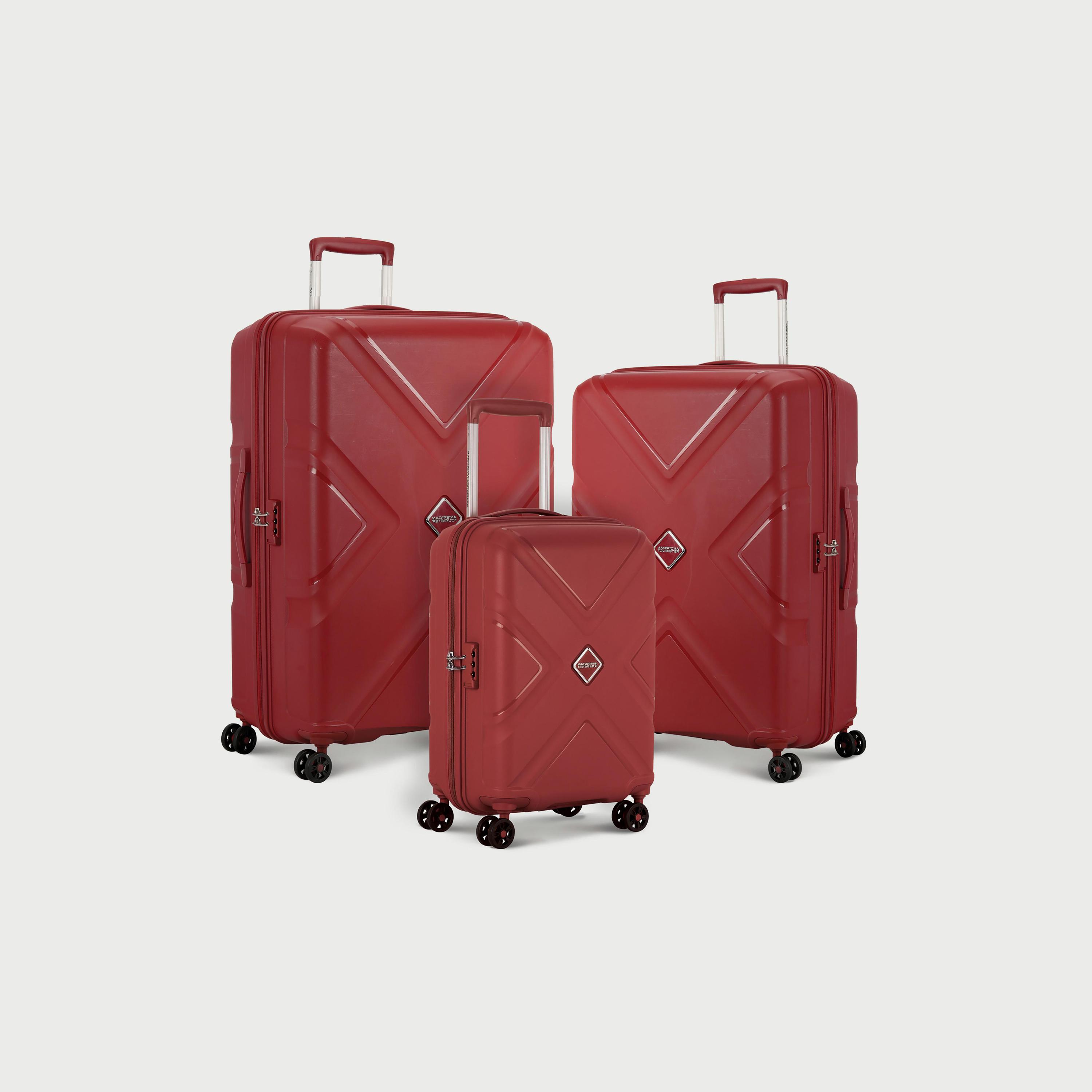 American Tourister Set of 3 Textured Hardcase Trolley Bag with Retractable Handle | LE200104-travel-luggagesandbags-luggage-image-1