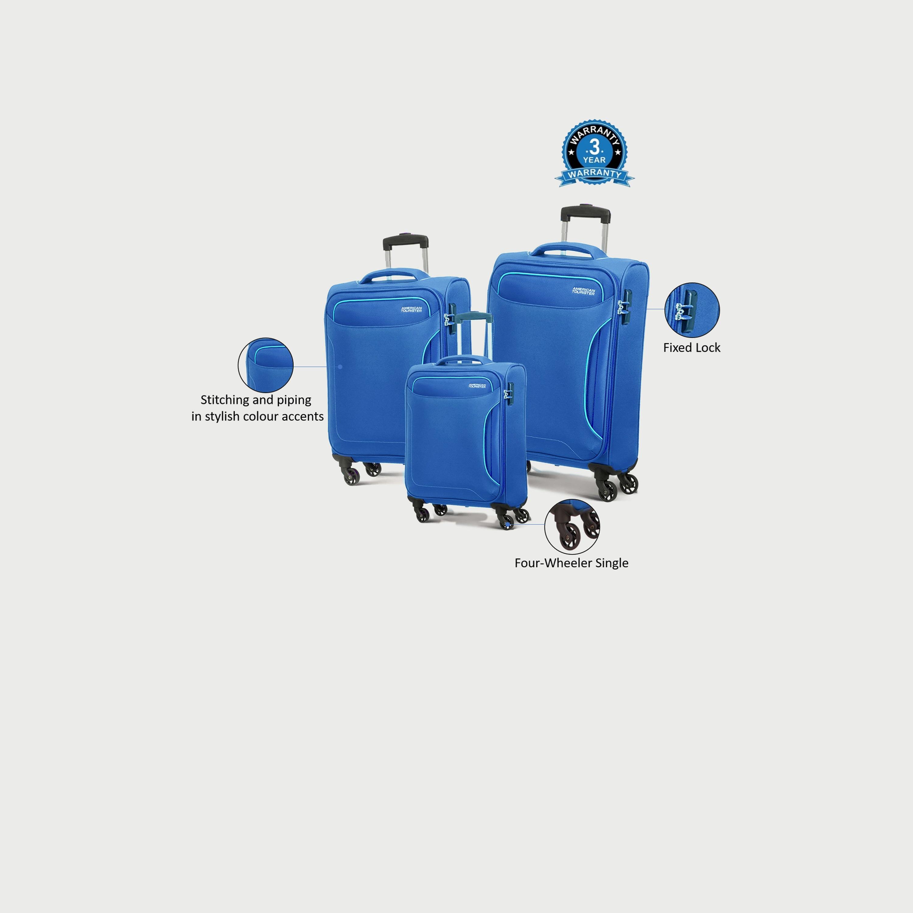 American Tourister Holiday 3 Piece Set Polyester Blend Softcase 4-Wheeler Trolley Bags-travel-luggagesandbags-luggage-image-2