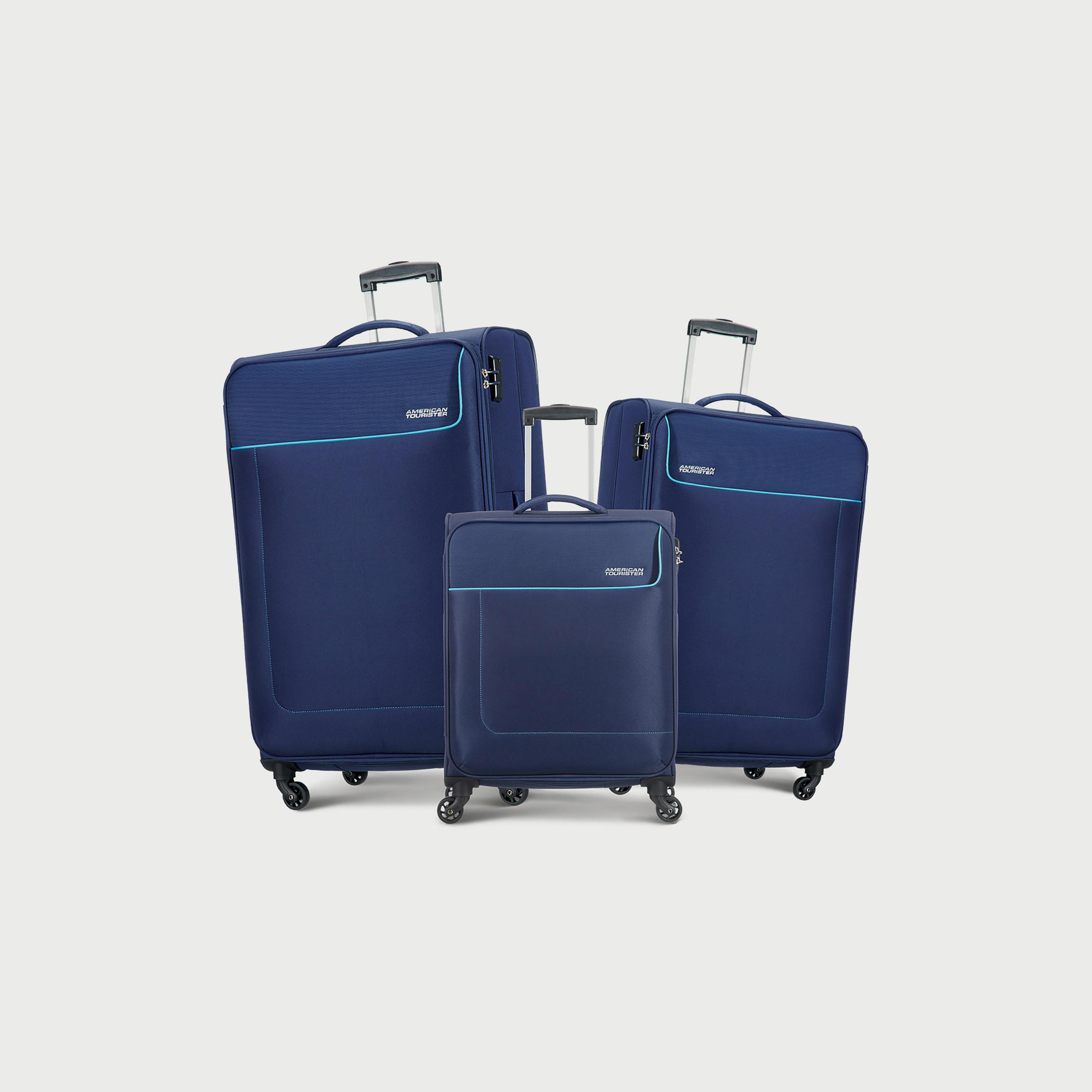 Buy American Tourister Set of 3 Textured Softcase Trolley Bag with Retractable Handle 27O41004 Online Centrepoint KSA