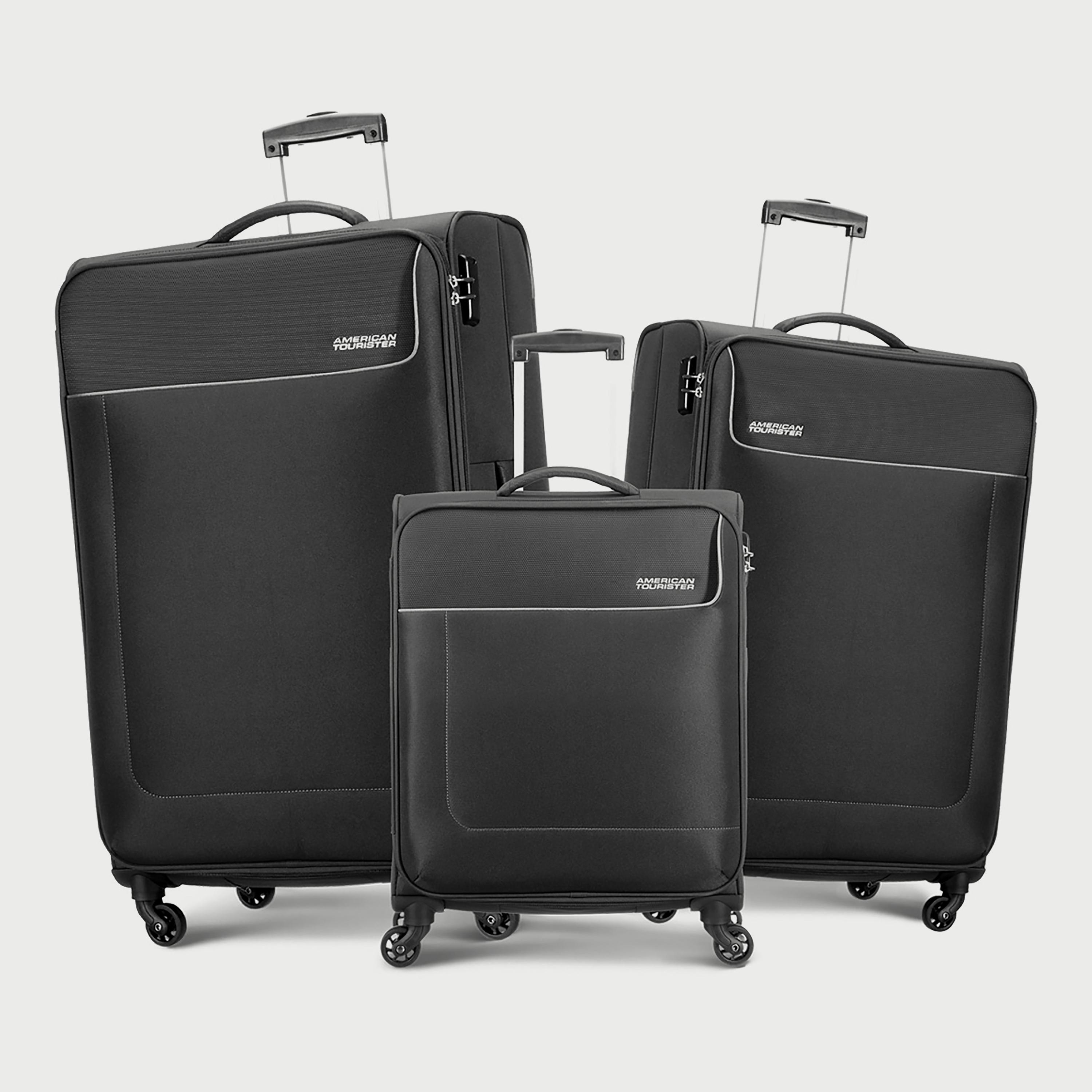 American Tourister (58/69/80CM) 3-Piece Set Jamaica Soft Small Cabin Luggage Travel Trolley Bag Black | 27O09004-travel-luggagesandbags-luggage-image-1
