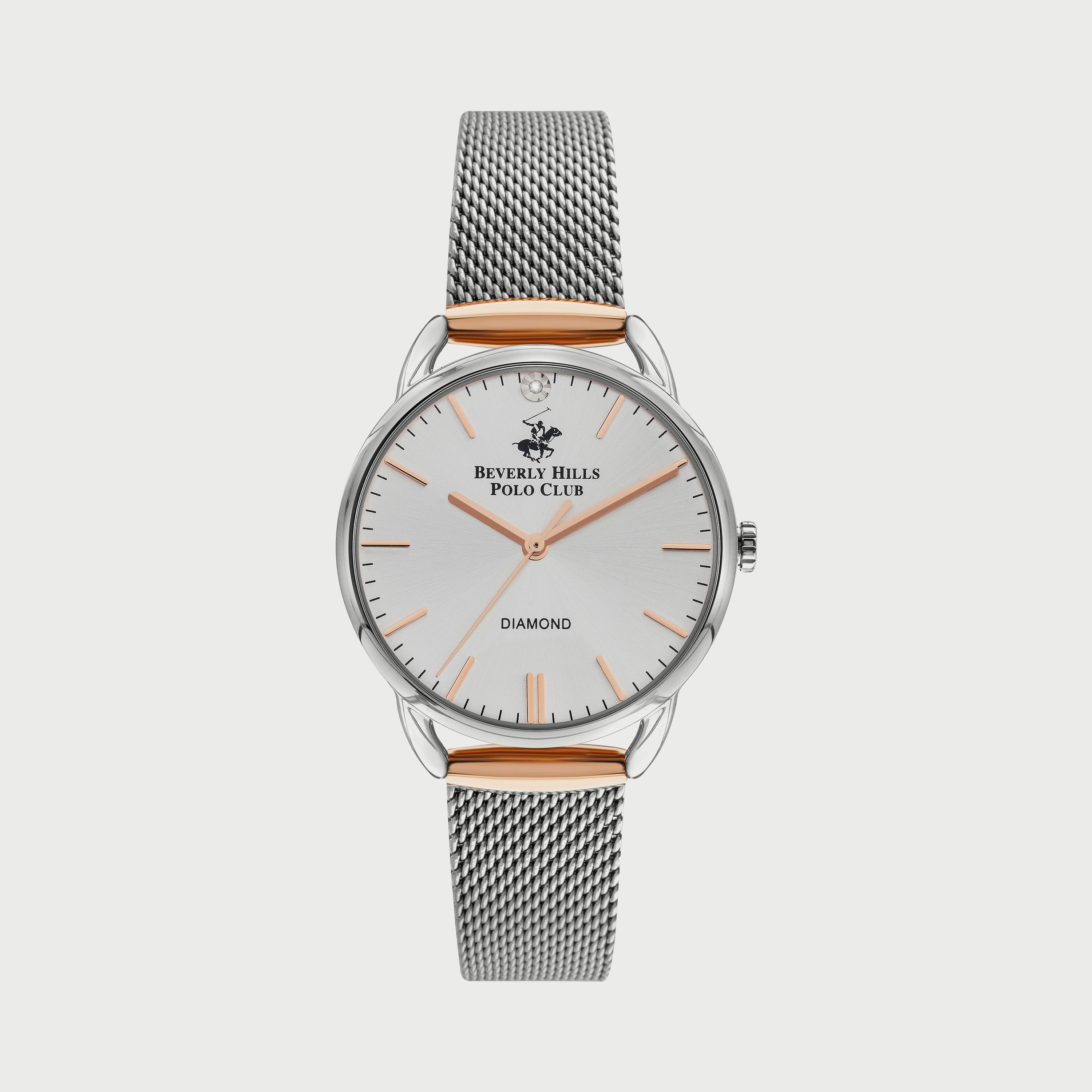  BP3299C330 ساعة يد أنالوج للنساء بلون فضي وسوار شبكي من بيفرلي هيلز بولو كلوب -women-watchesandjewellery-watches-image-1