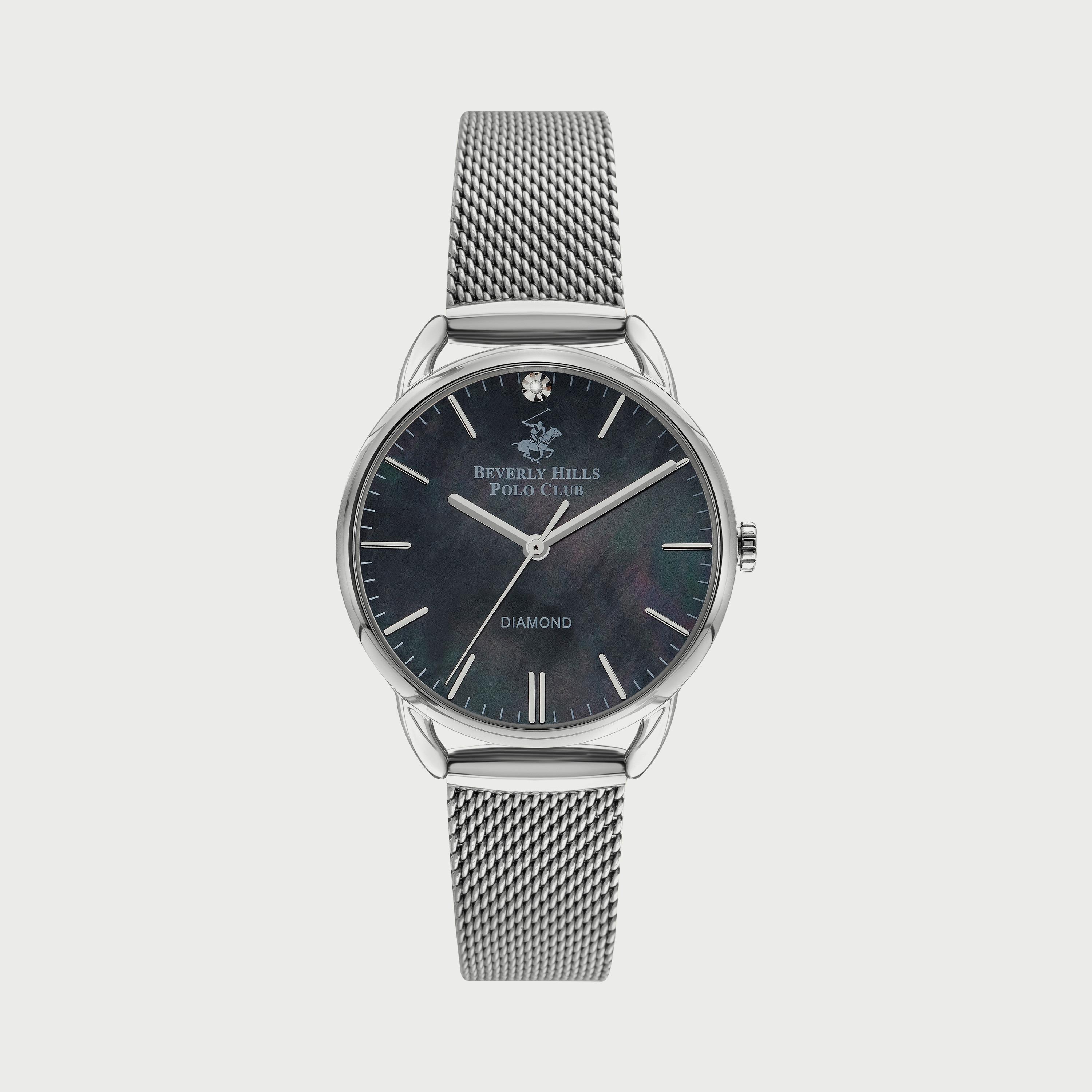 BP3299C350 ساعة يد أنالوج للنساء بلون فضي وسوار شبكي من بيفرلي هيلز بولو كلوب -women-watchesandjewellery-watches-image-1