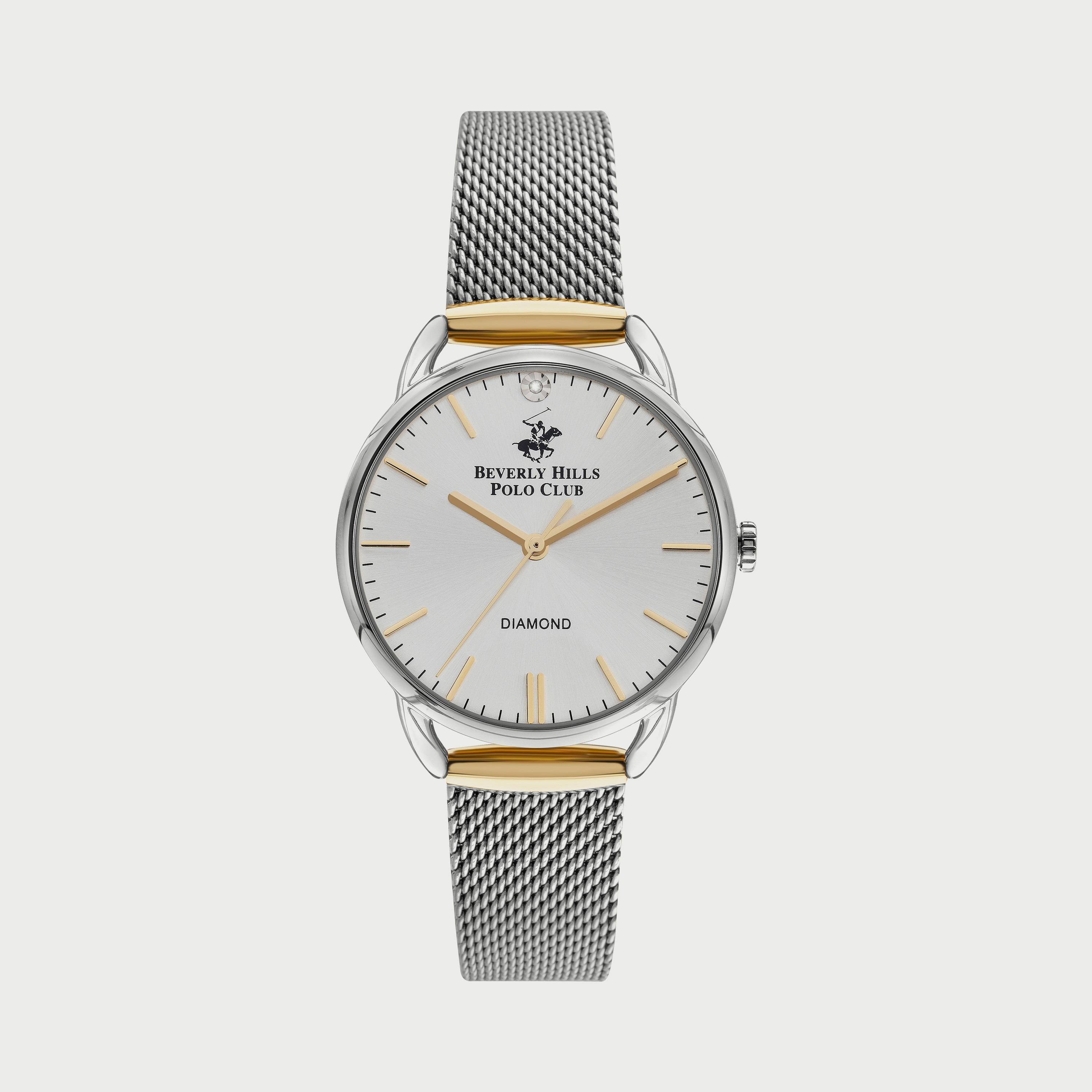  BP3299C230 ساعة يد أنالوج للنساء بلون فضي وسوار شبكي من بيفرلي هيلز بولو كلوب -women-watchesandjewellery-watches-image-1