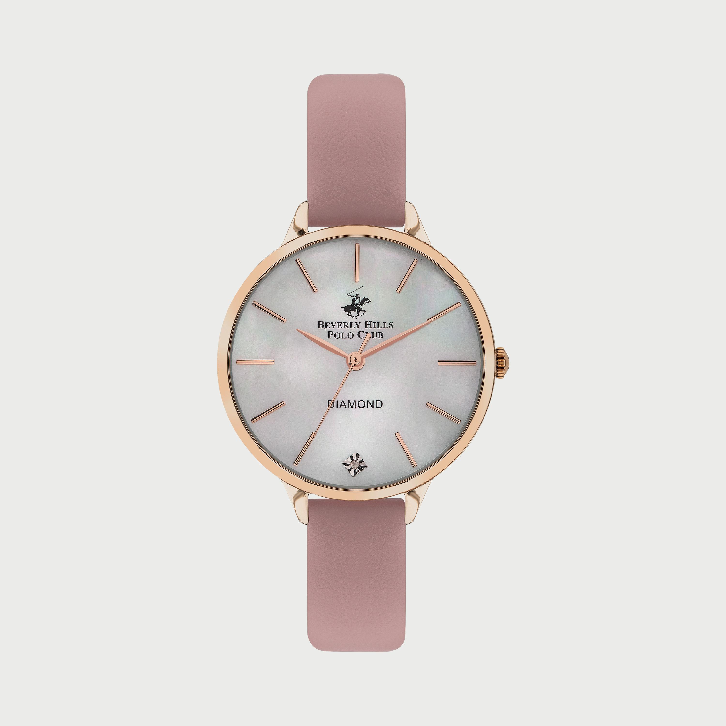  BP3306X428 ساعة يد أنالوج للنساء بلون وردي وسوار جلدي من بيفرلي هيلز بولو كلوب -women-watchesandjewellery-watches-image-1