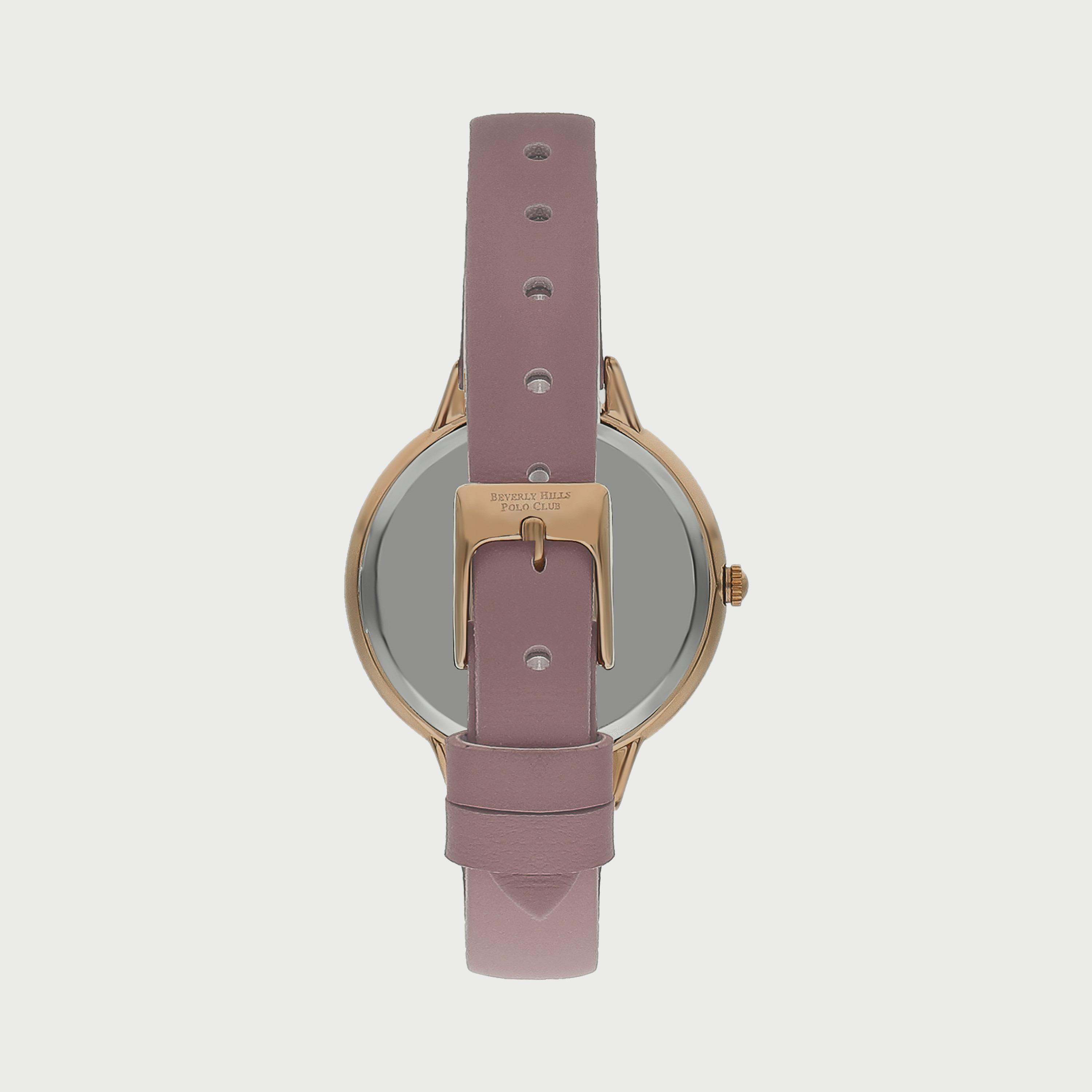  BP3306X428 ساعة يد أنالوج للنساء بلون وردي وسوار جلدي من بيفرلي هيلز بولو كلوب -women-watchesandjewellery-watches-image-3
