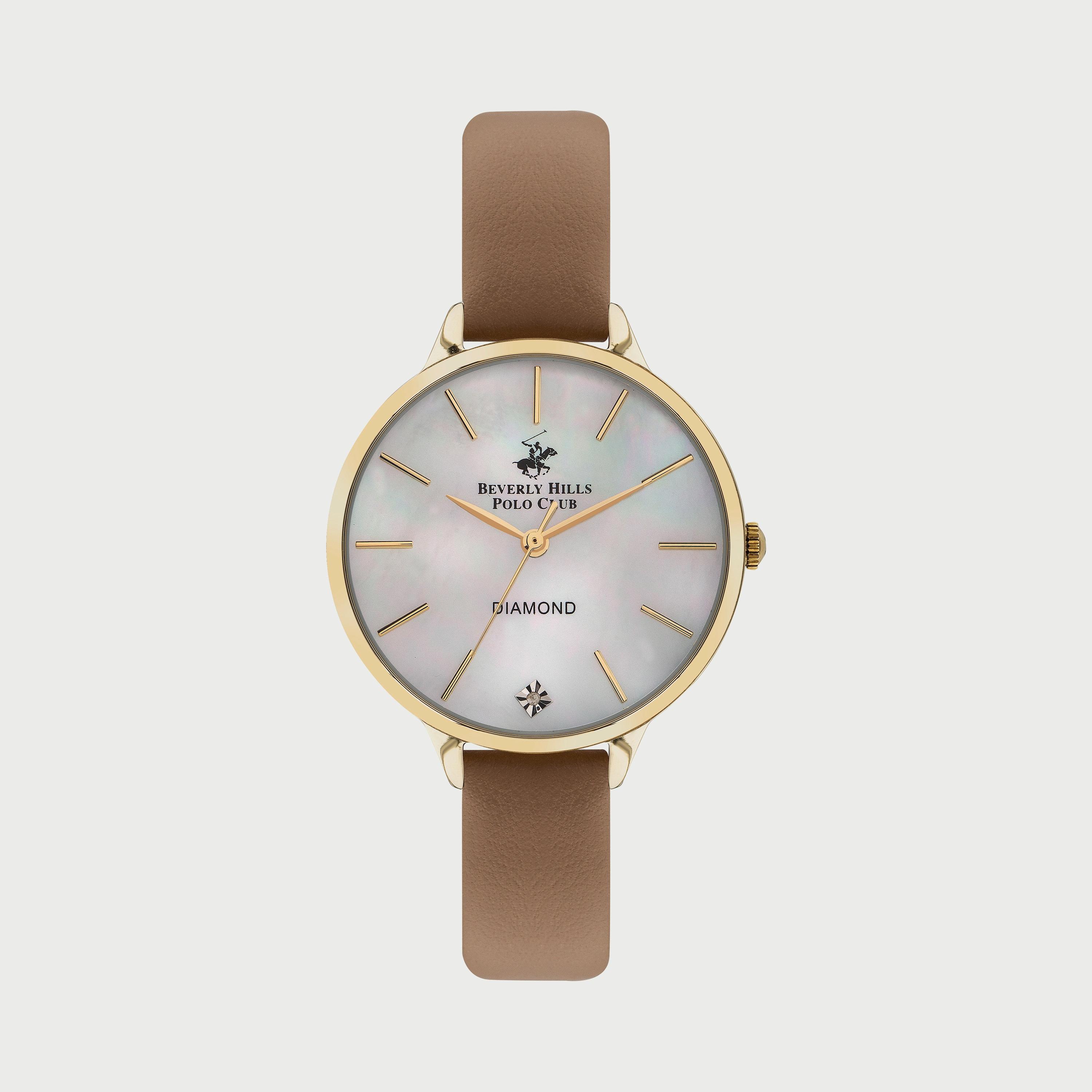  BP3306X125 ساعة يد أنالوج للنساء بلون بني وسوارجلدي من بيفرلي هيلز بولو كلوب -women-watchesandjewellery-watches-image-1