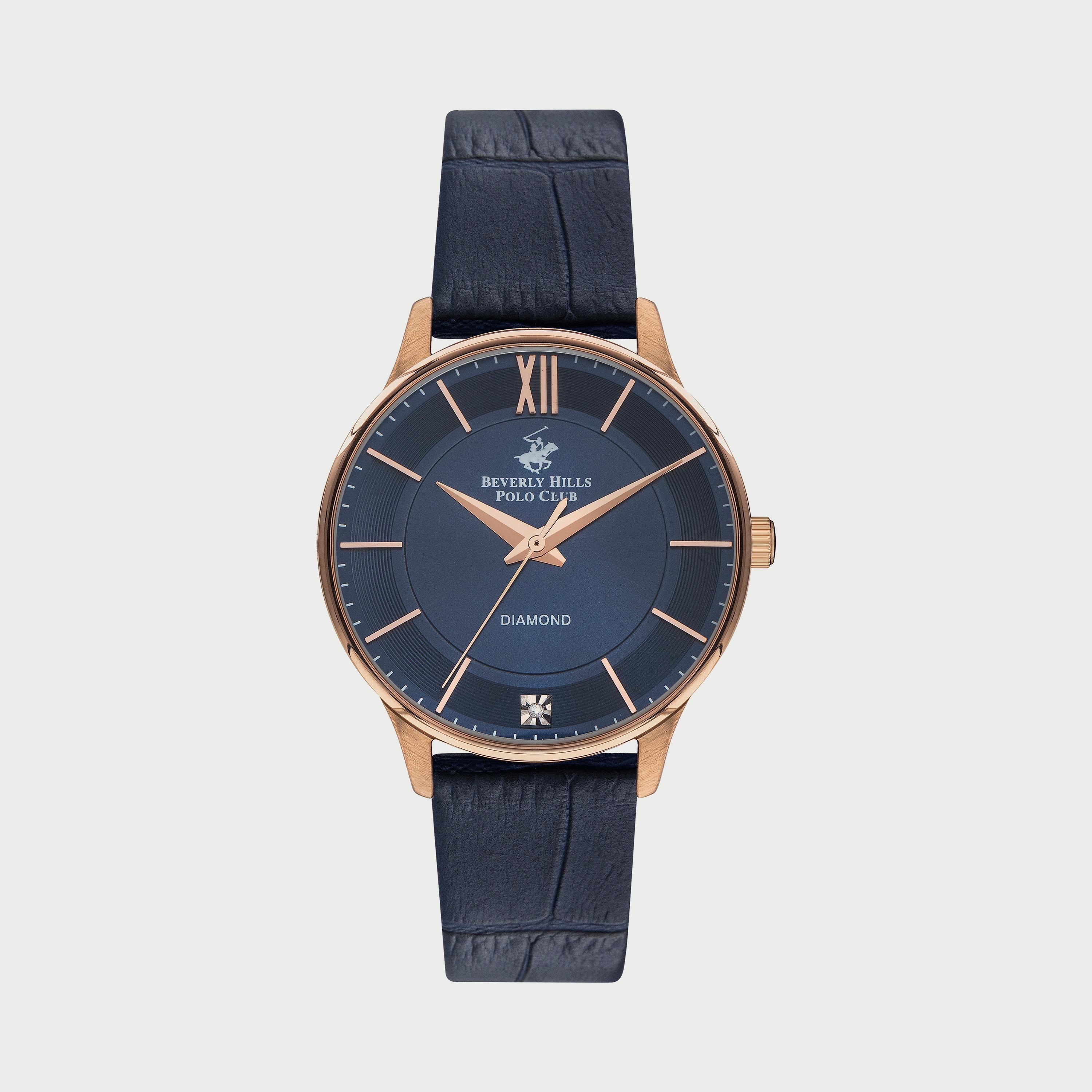  BP3310X499 ساعة يد أنالوج للنساء مع سوار جلدي  بلون كحلي من بيفرلي هيلز بولو كلوب -women-watchesandjewellery-watches-image-1
