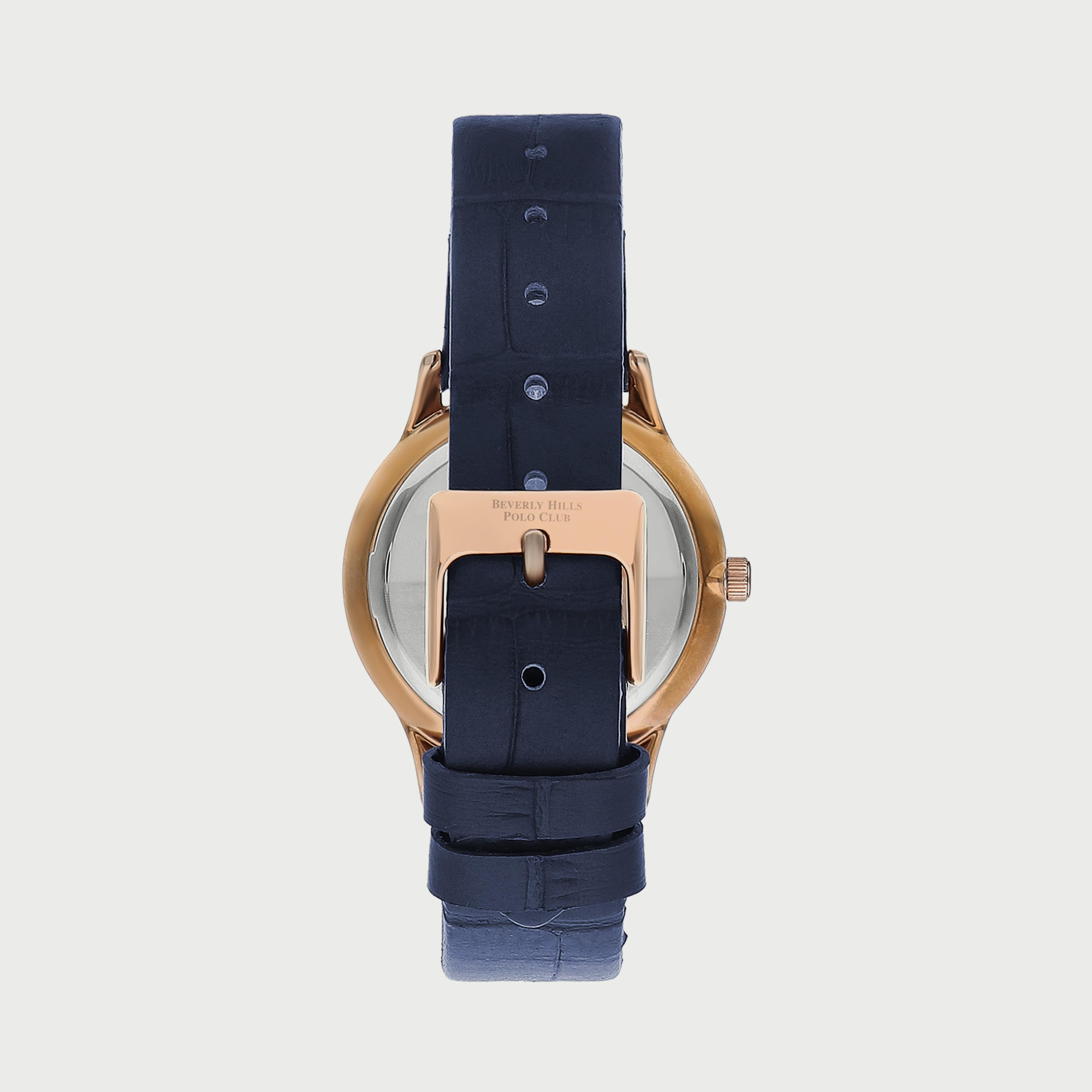  BP3310X499 ساعة يد أنالوج للنساء مع سوار جلدي  بلون كحلي من بيفرلي هيلز بولو كلوب -women-watchesandjewellery-watches-image-3