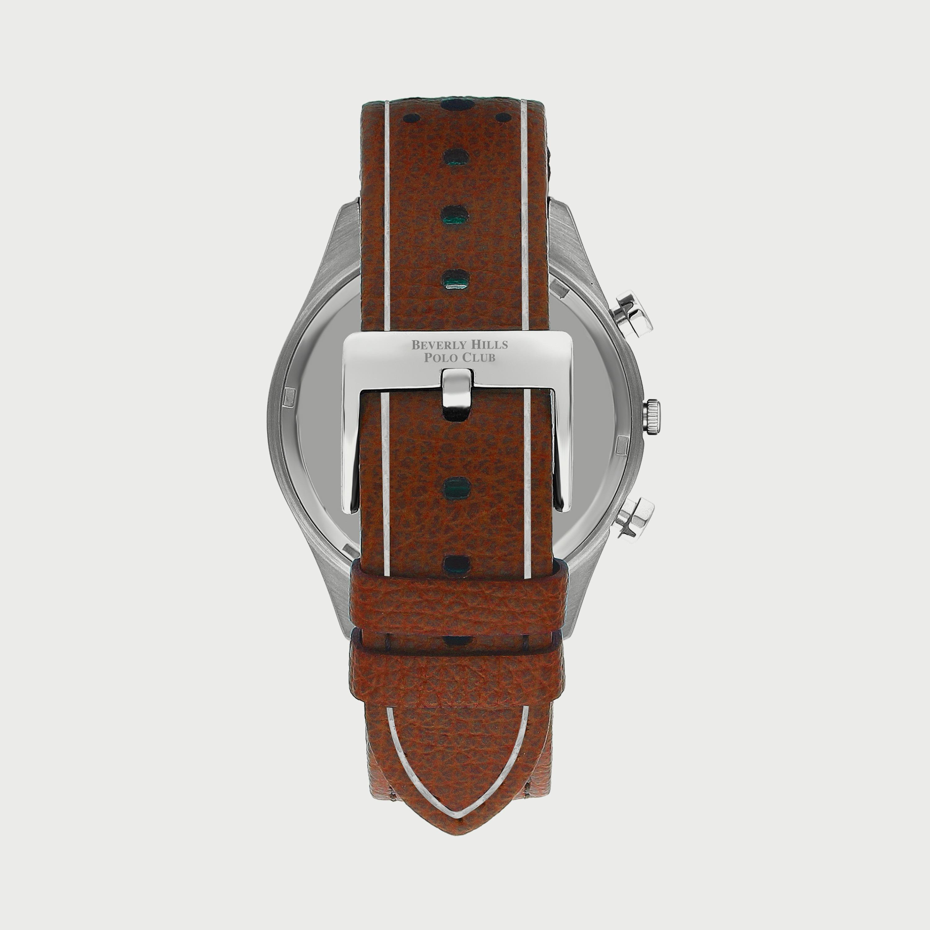  BP3317X652 ساعة يد كرونوغراف للرجال بلون بني وسوارجلدي من بيفرلي هيلز بولو كلوب -men-watchesandjewellery-watches-image-3