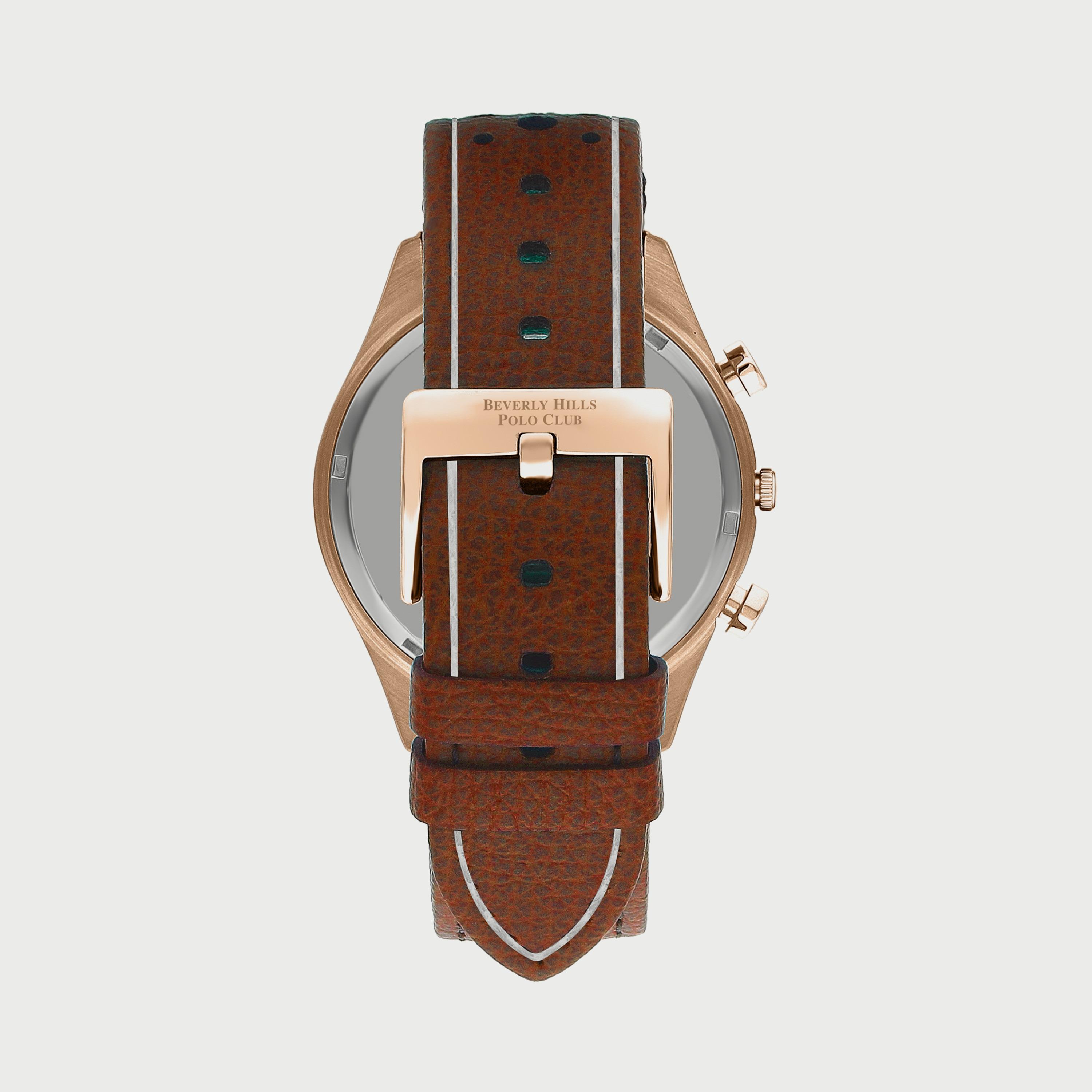  BP3317X472 ساعة يد كرونوغراف للرجال بلون بني وسوارجلدي من بيفرلي هيلز بولو كلوب -men-watchesandjewellery-watches-image-3