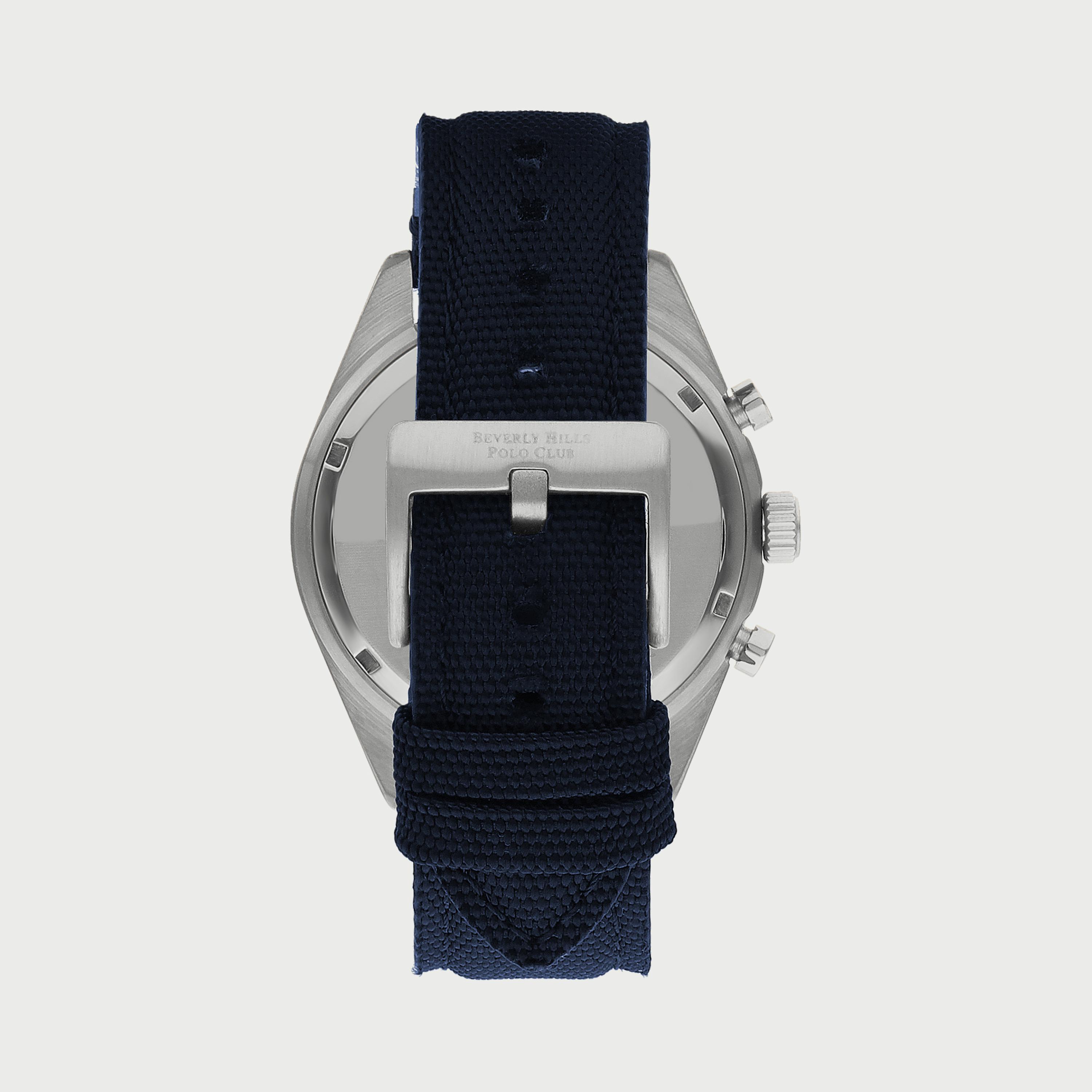  BP3359X339 ساعة يد كرونوغراف للرجال بلون أزرق وسوارجلدي من بيفرلي هيلز بولو كلوب -men-watchesandjewellery-watches-image-3