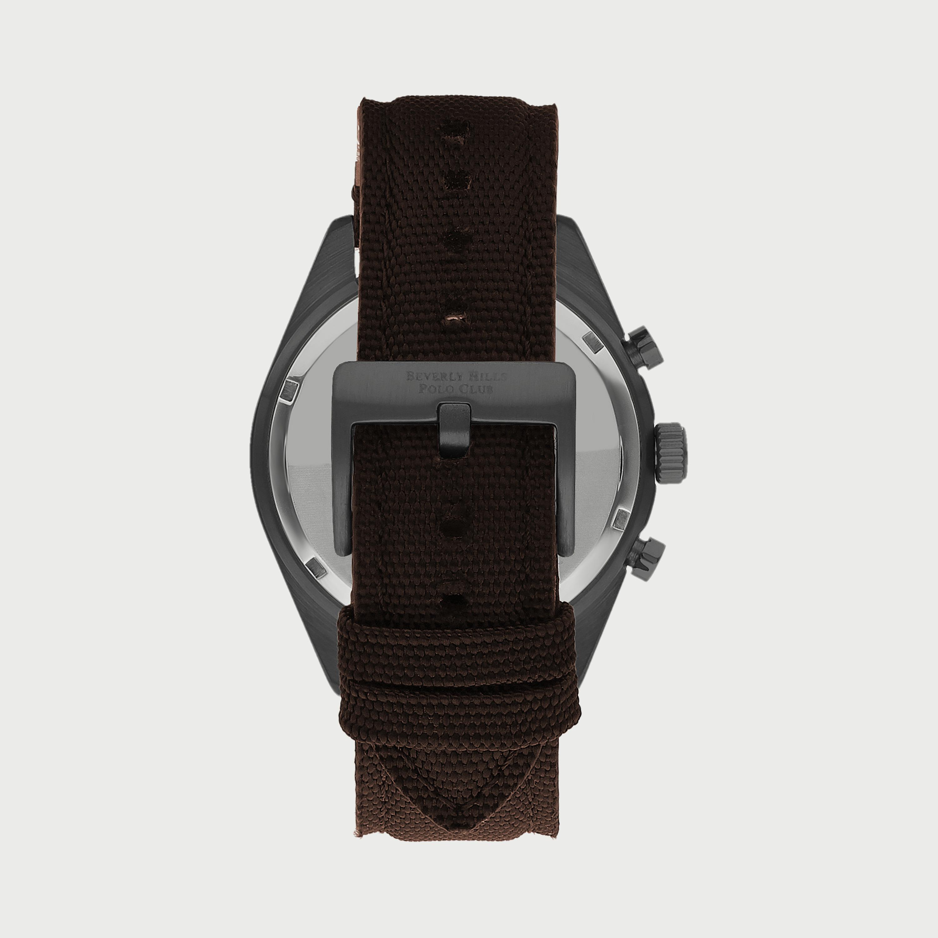  BP3359X692 ساعة يد كرونوغراف للرجال بلون بني غامق وسوارجلدي من بيفرلي هيلز بولو كلوب -men-watchesandjewellery-watches-image-3