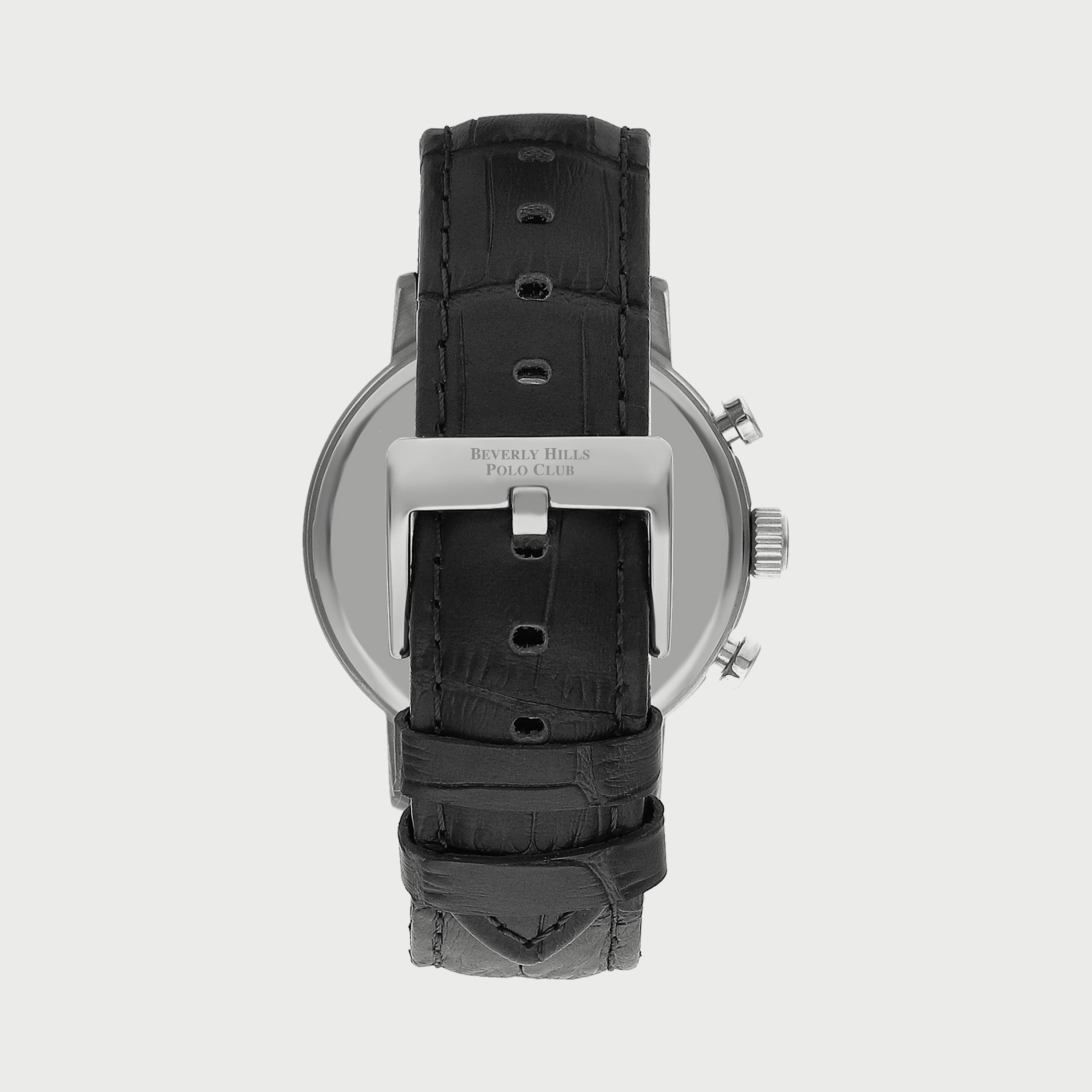 Beverly Hills Polo Club Men's Black Chronograph Leather Strap Watch - BP3303X351-men-watchesandjewellery-watches-image-3