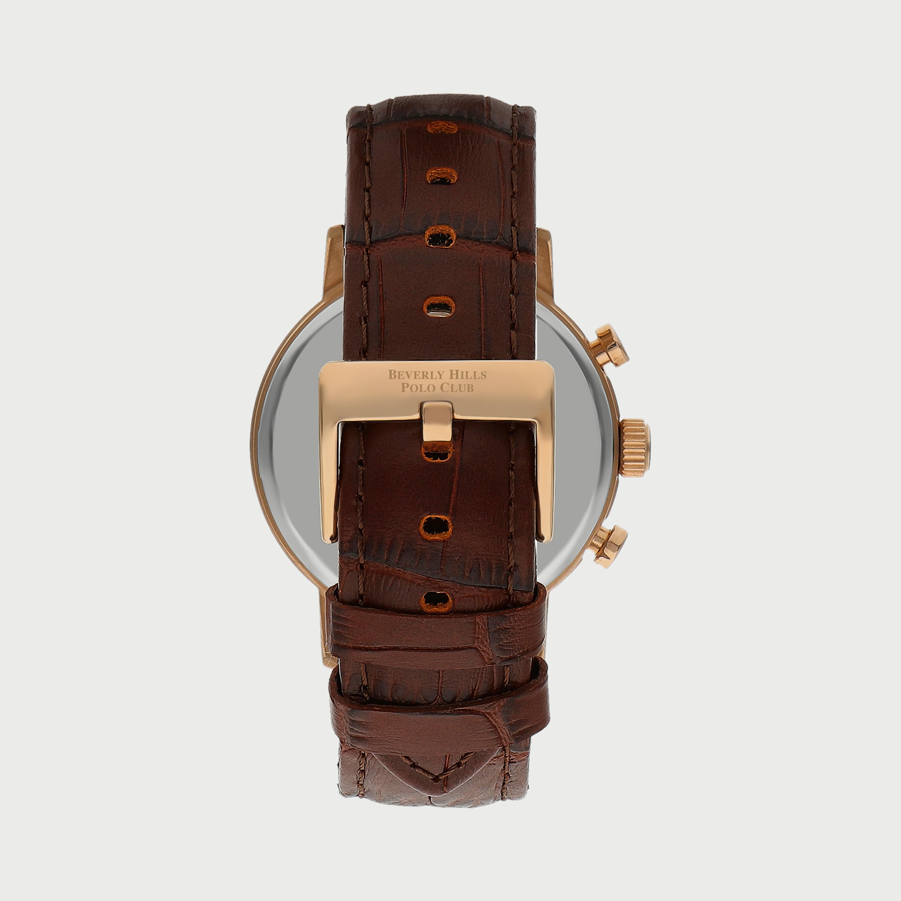  BP3303X432 ساعة يد كرونوغراف للرجال بلون بني وسوارجلدي من بيفرلي هيلز بولو كلوب -men-watchesandjewellery-watches-image-3