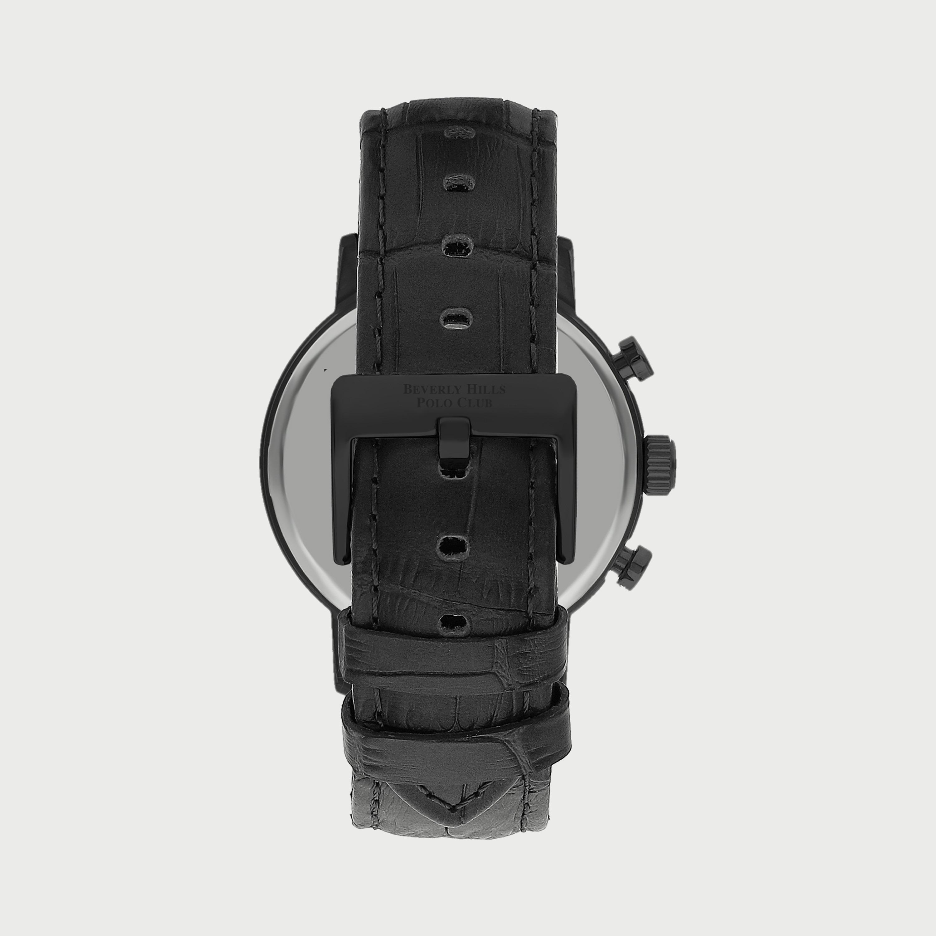  BP3303X651 ساعة كرونوغراف للرجال بسوار جلدي الأسود من بيفرلي هيلز بولو كلوب -men-watchesandjewellery-watches-image-3